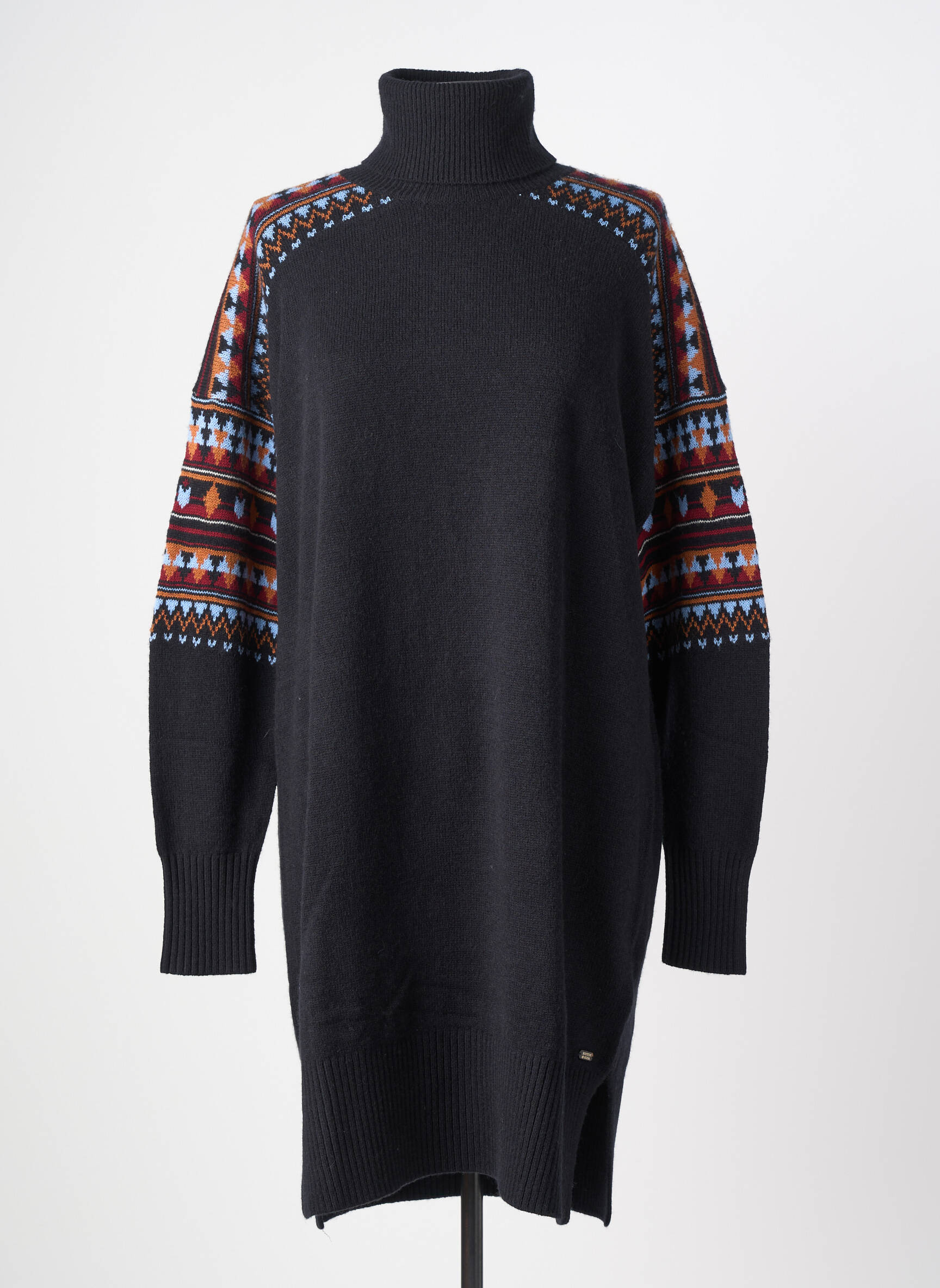 Megztinė suknelė apatinė dalis siaura ilgos rankovės juodas SCOTCH & SODA moteris