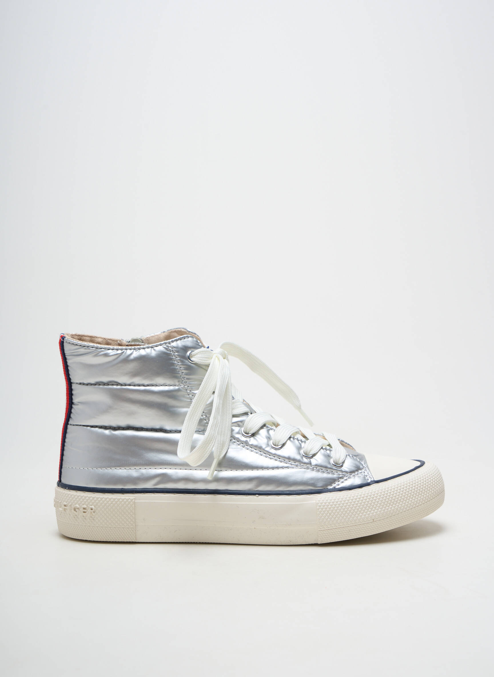 Bėgimo bateliai lygus medžiaga plokščias kulnas iki 3 cm sidabrinė TOMMY HILFIGER moteris