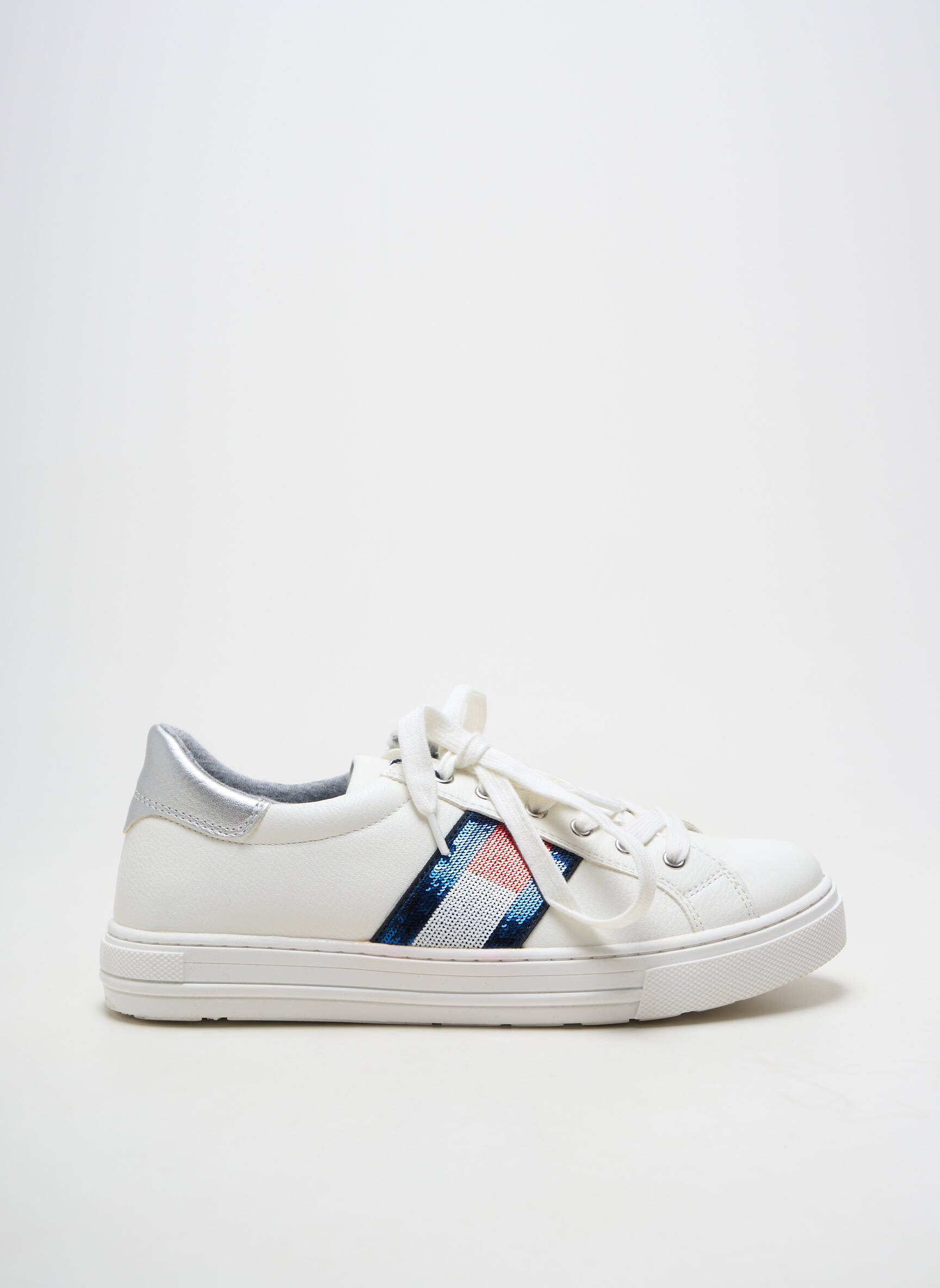 Bėgimo bateliai lygus medžiaga plokščias kulnas iki 3 cm baltas TOMMY HILFIGER moteris