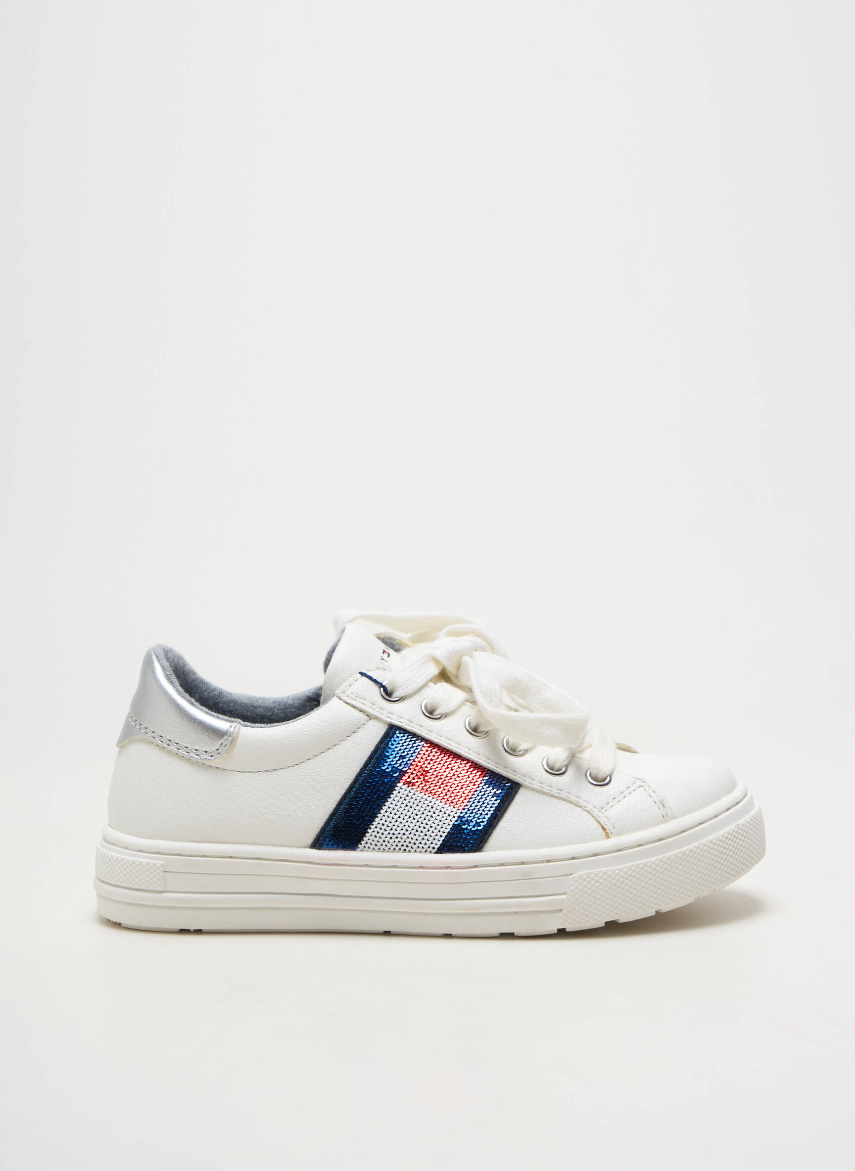 Bėgimo bateliai lygus medžiaga apvalus mygtukas baltas TOMMY HILFIGER mergina