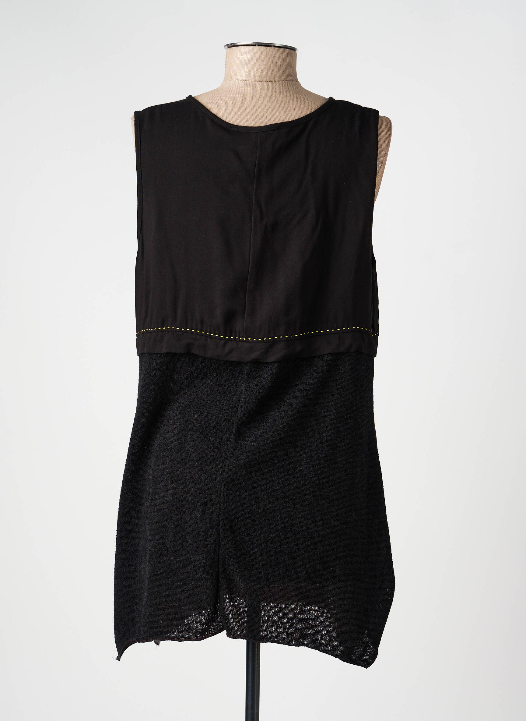 Be rankovių tunika apvalus kaklas juodas ATLANTA moteris