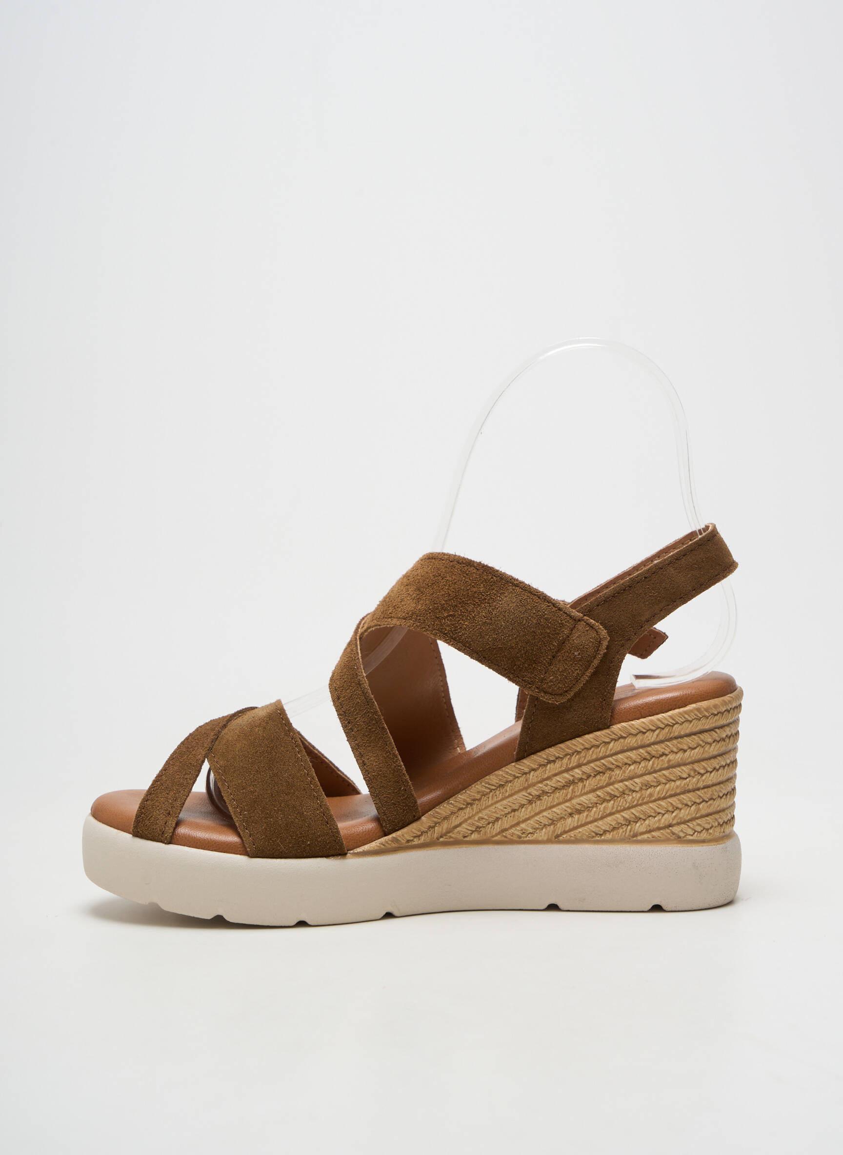 Sandalai/nu pėdos kompensuotas kulnas kulnas nuo 7 iki 9 cm rudas OH!! ISABELLA moteris