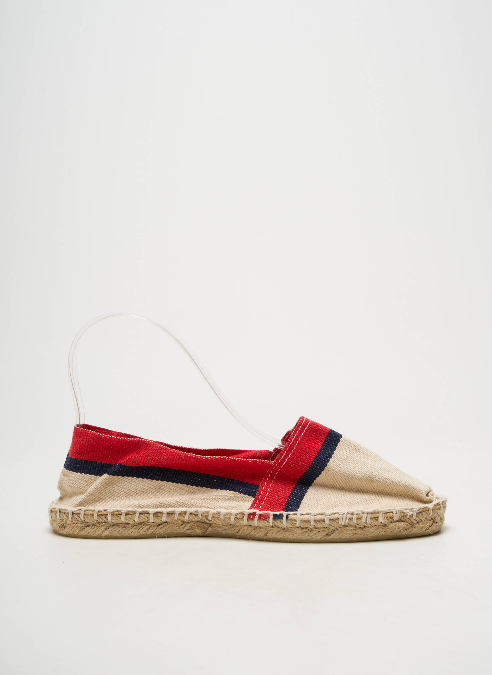 Espadrilės apvalus mygtukas plokščias kulnas iki 3 cm bežinis CALA 1789 moteris