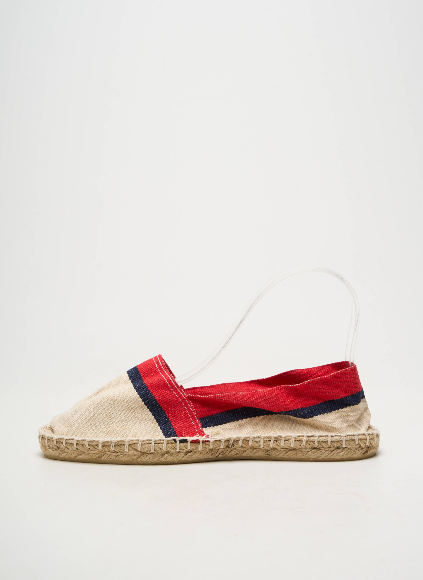 Espadrilės apvalus mygtukas plokščias kulnas iki 3 cm bežinis CALA 1789 moteris