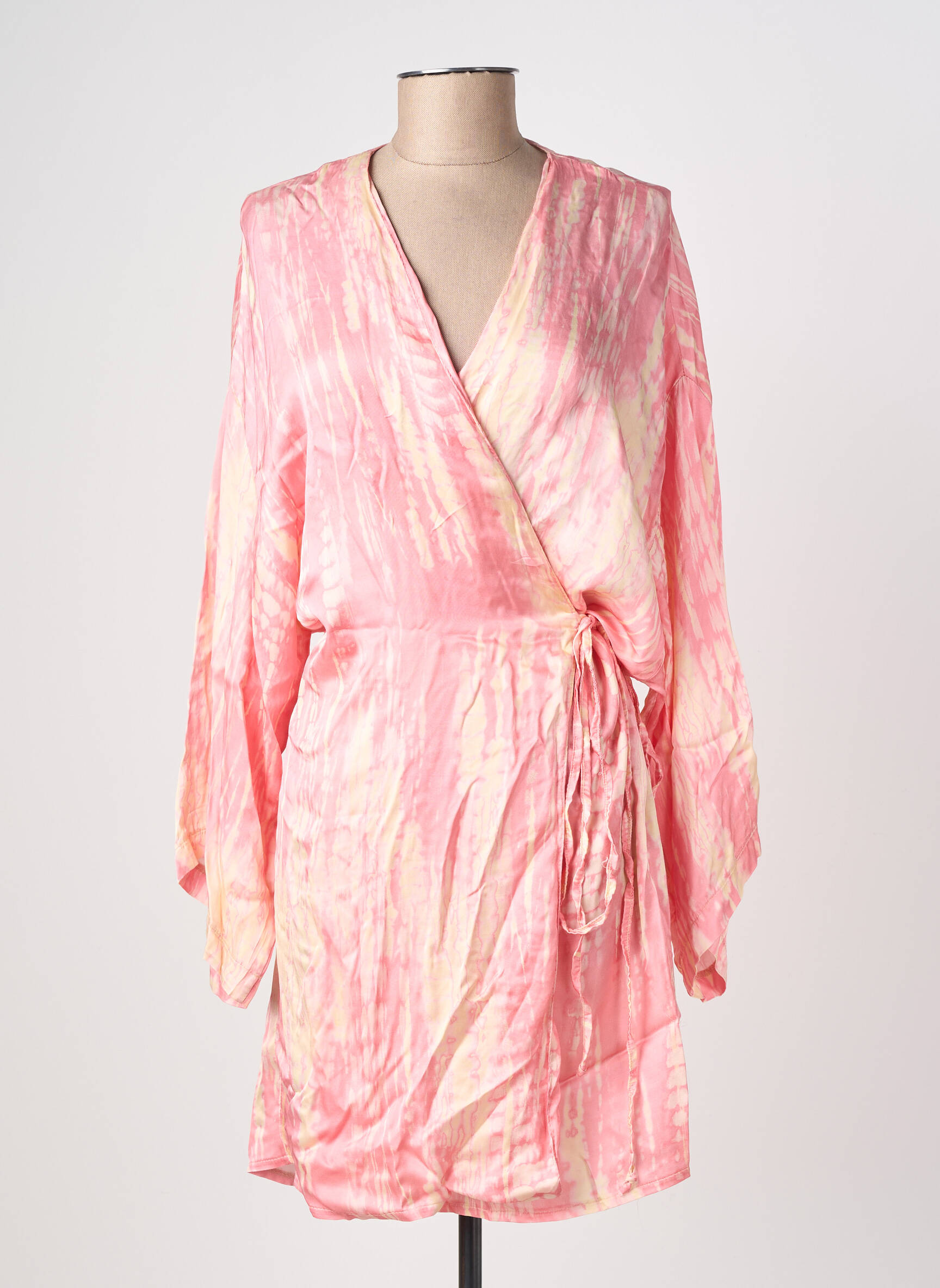 Kimono striukė fantazijos raštas rožinė CHANTAL B. moteris
