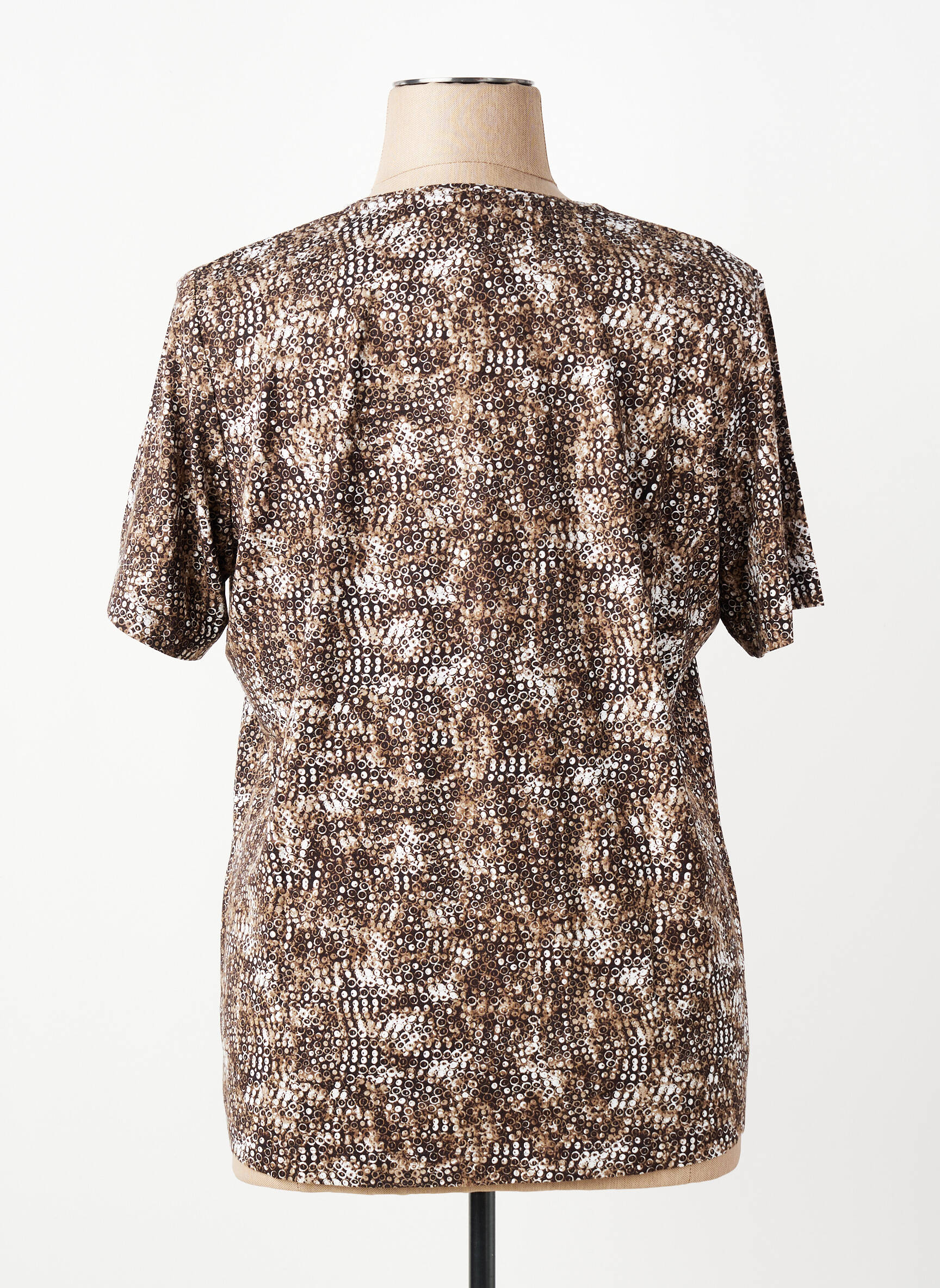 T-marškinys fantazijos raštas trumpas rankovės rudas RABE moteris