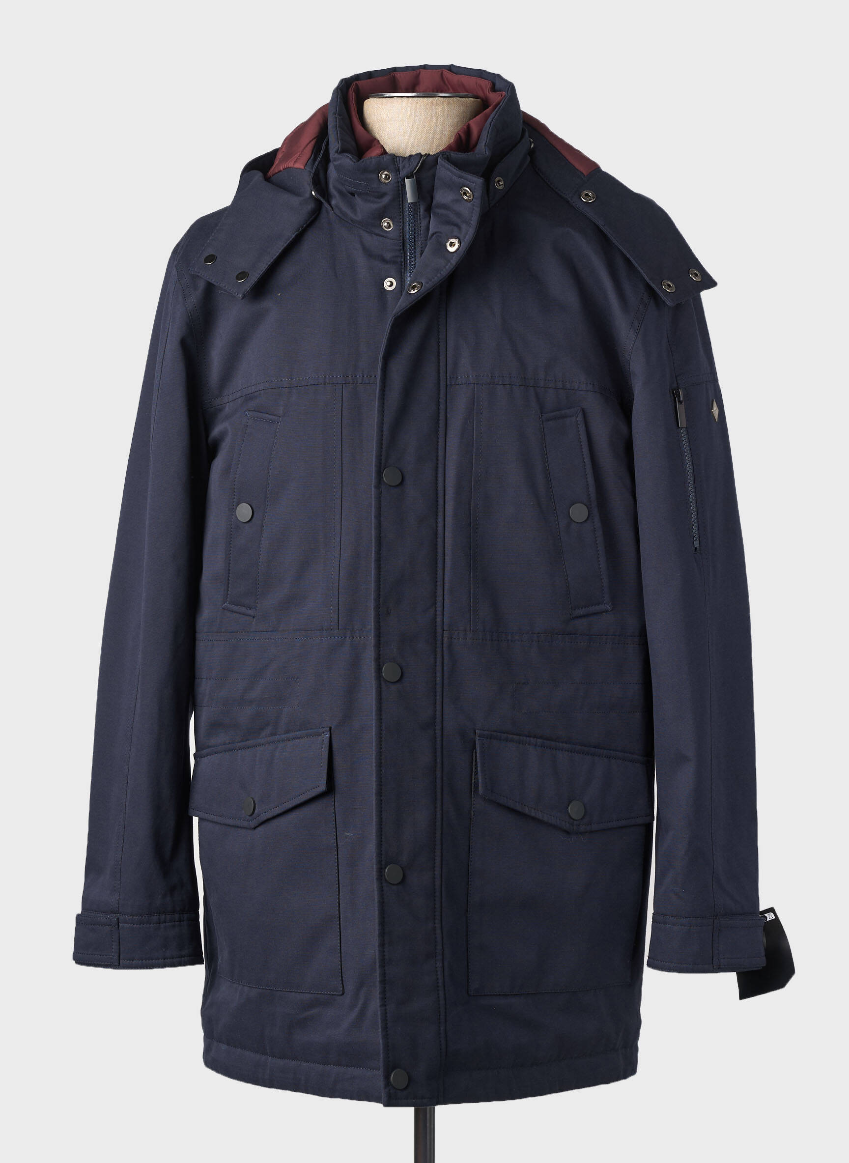 Pūkinė striukė ilgos rankovės su gobtuvu mėlyna HAFNIUM vyras