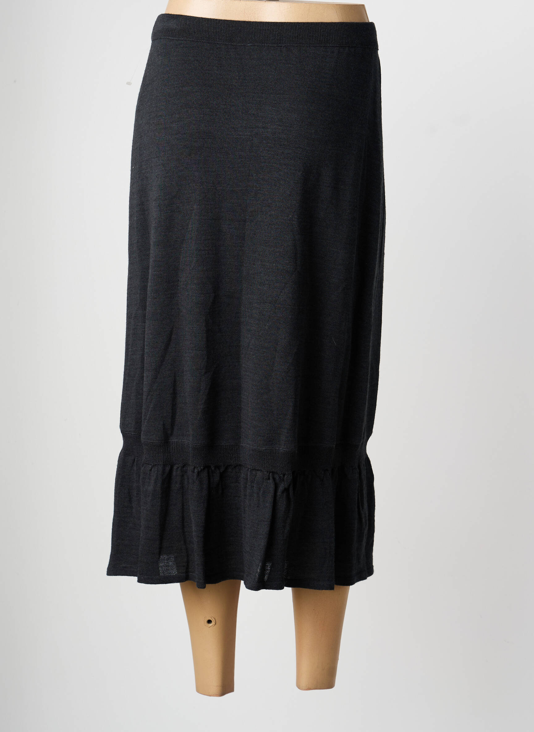 Ilgas sijonas tiesi kirpimas pilka PAUPORTÉ moteris