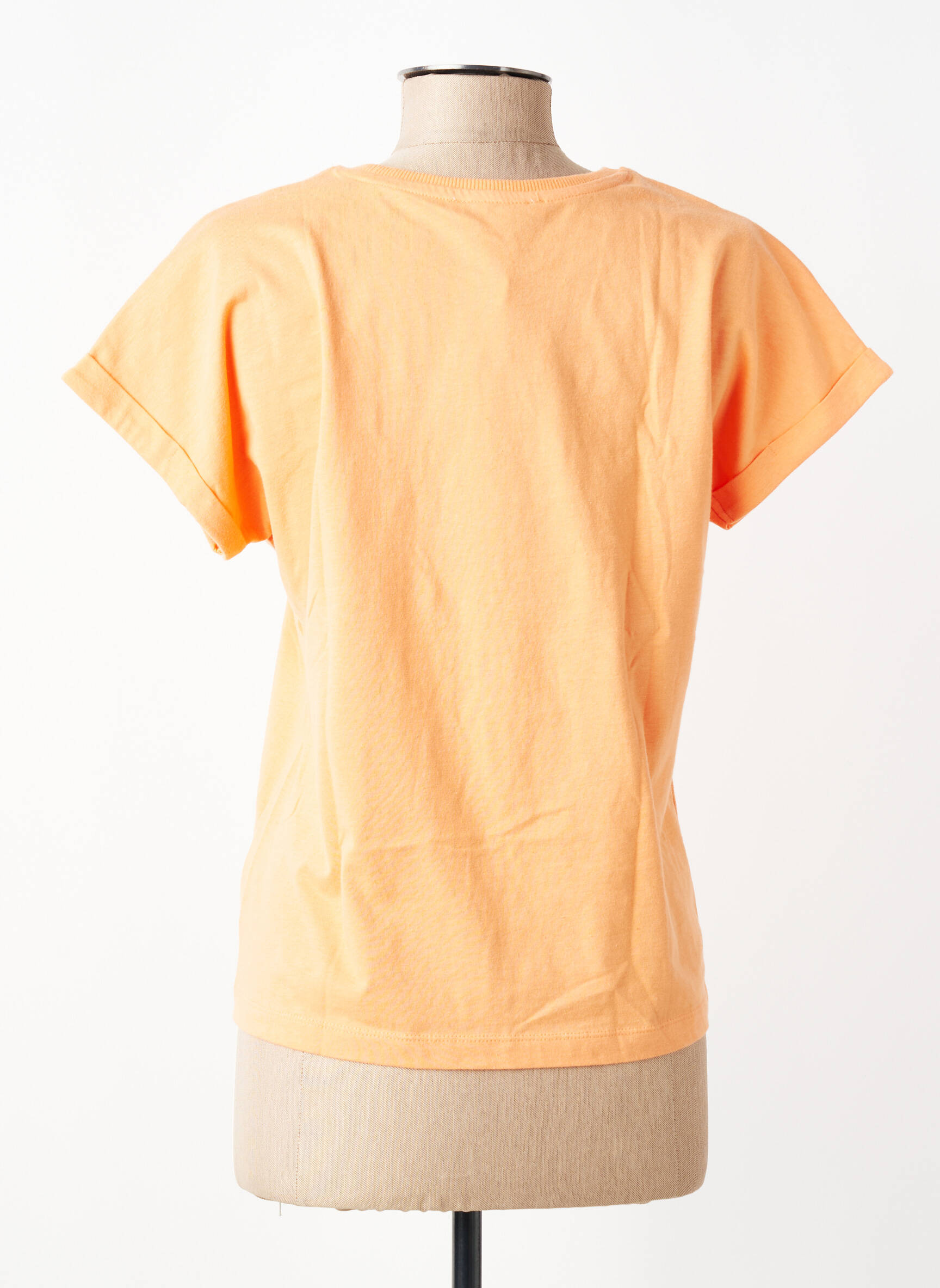 T-marškinys floqué serigrafija trumpas rankovės oranžinė GARCIA moteris