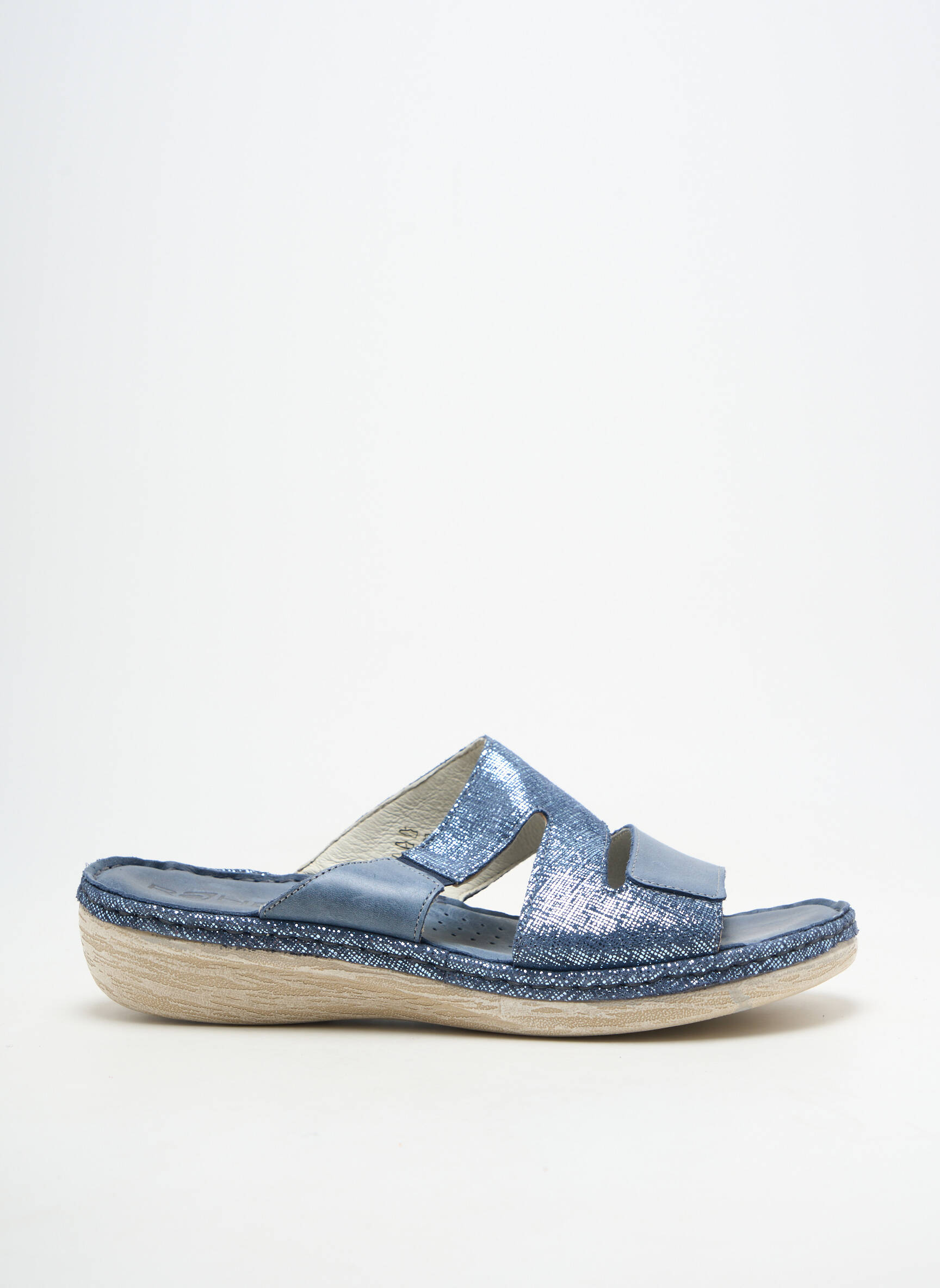 Mule/sabotai lygus medžiaga plokščias kulnas iki 3 cm mėlyna ROHDE moteris
