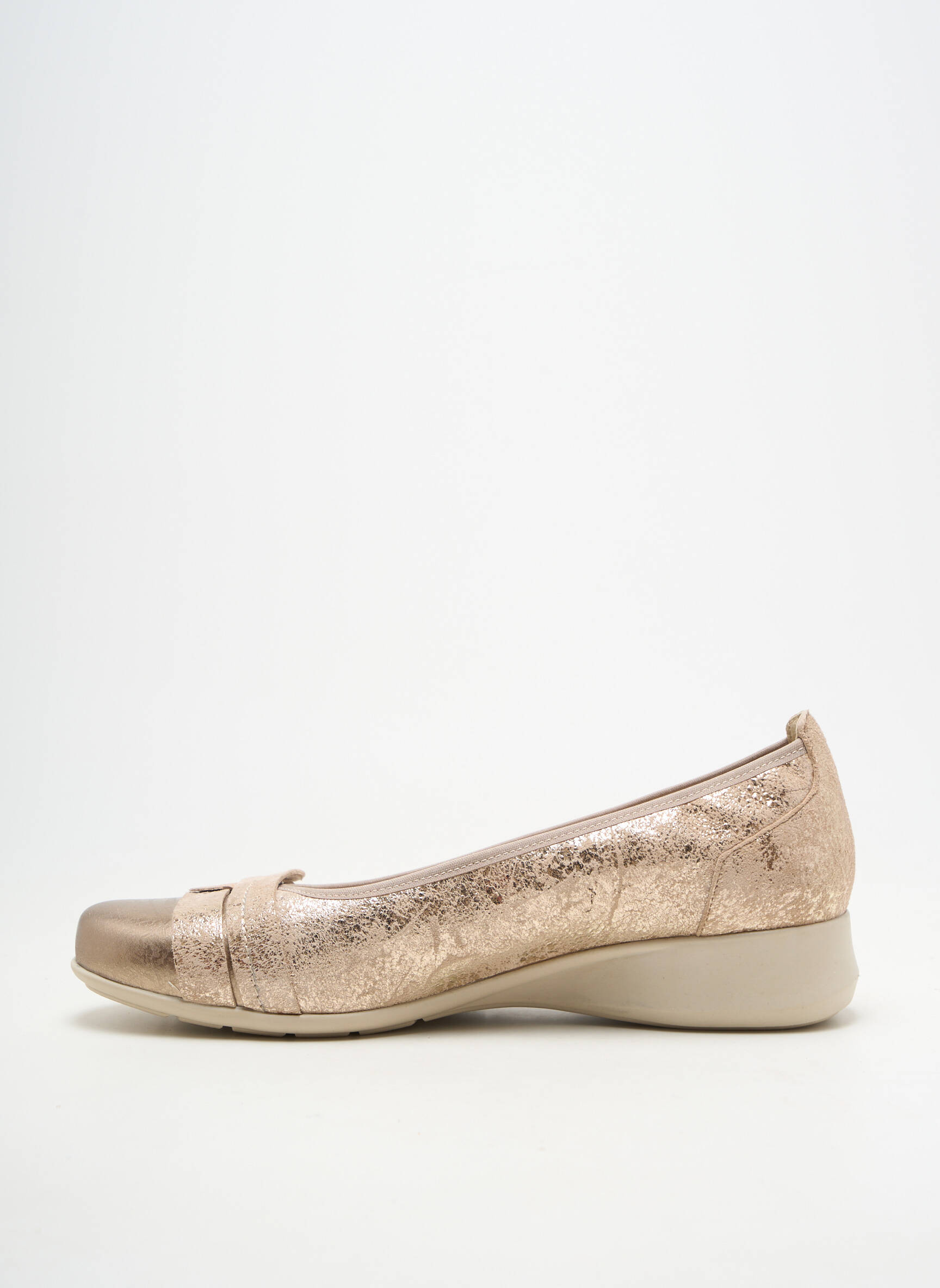 Balerinos lygus medžiaga plokščias kulnas iki 3 cm bežinis PEDI GIRL moteris