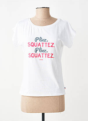 T-marškinys floqué serigrafija trumpas rankovės baltas LES POULETTES FITNESS moteris