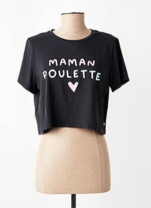T-marškinys floqué serigrafija trumpas rankovės juodas LES POULETTES FITNESS moteris