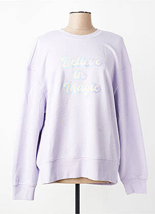 Mikroskopas floqué serigrafija ilgos rankovės violetinis LES POULETTES FITNESS moteris