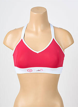 Liemenėlė be rėmo liemenėlės (moteriškos) raudona LES POULETTES FITNESS moteris