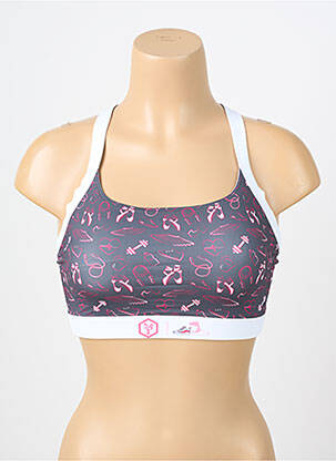 Liemenėlė be rėmo liemenėlės (moteriškos) violetinis LES POULETTES FITNESS moteris