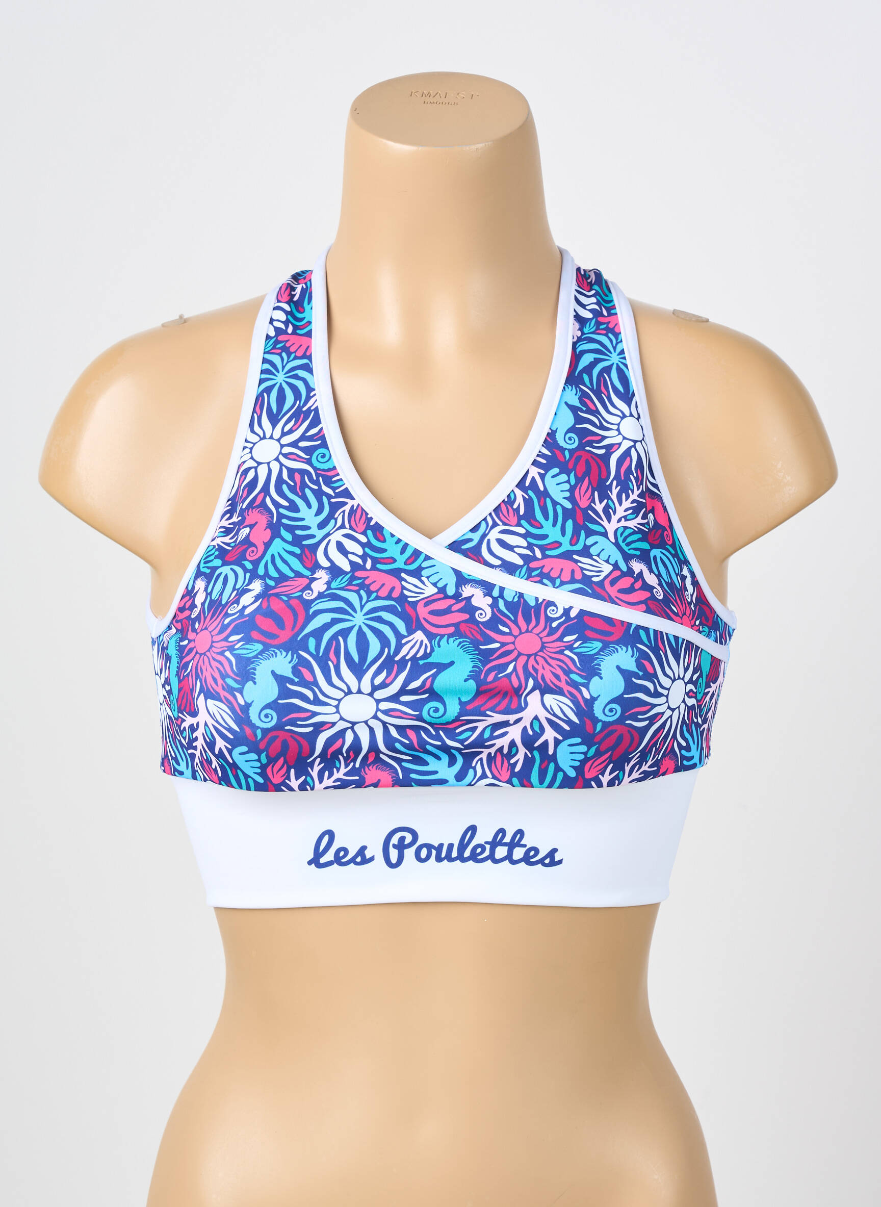 Liemenėlė be rėmo liemenėlės (moteriškos) mėlyna LES POULETTES FITNESS moteris