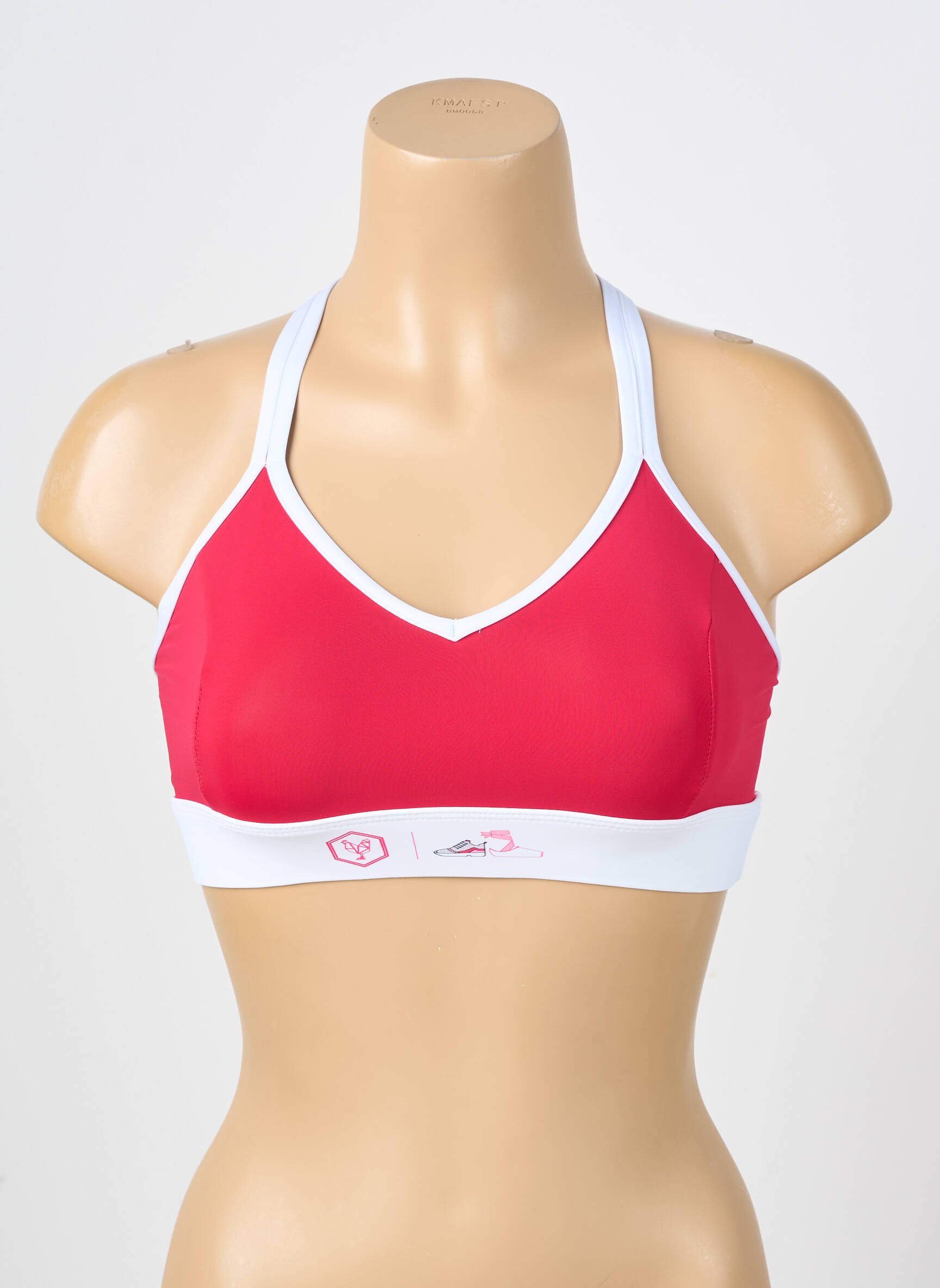 Liemenėlė be rėmo liemenėlės (moteriškos) raudona LES POULETTES FITNESS moteris