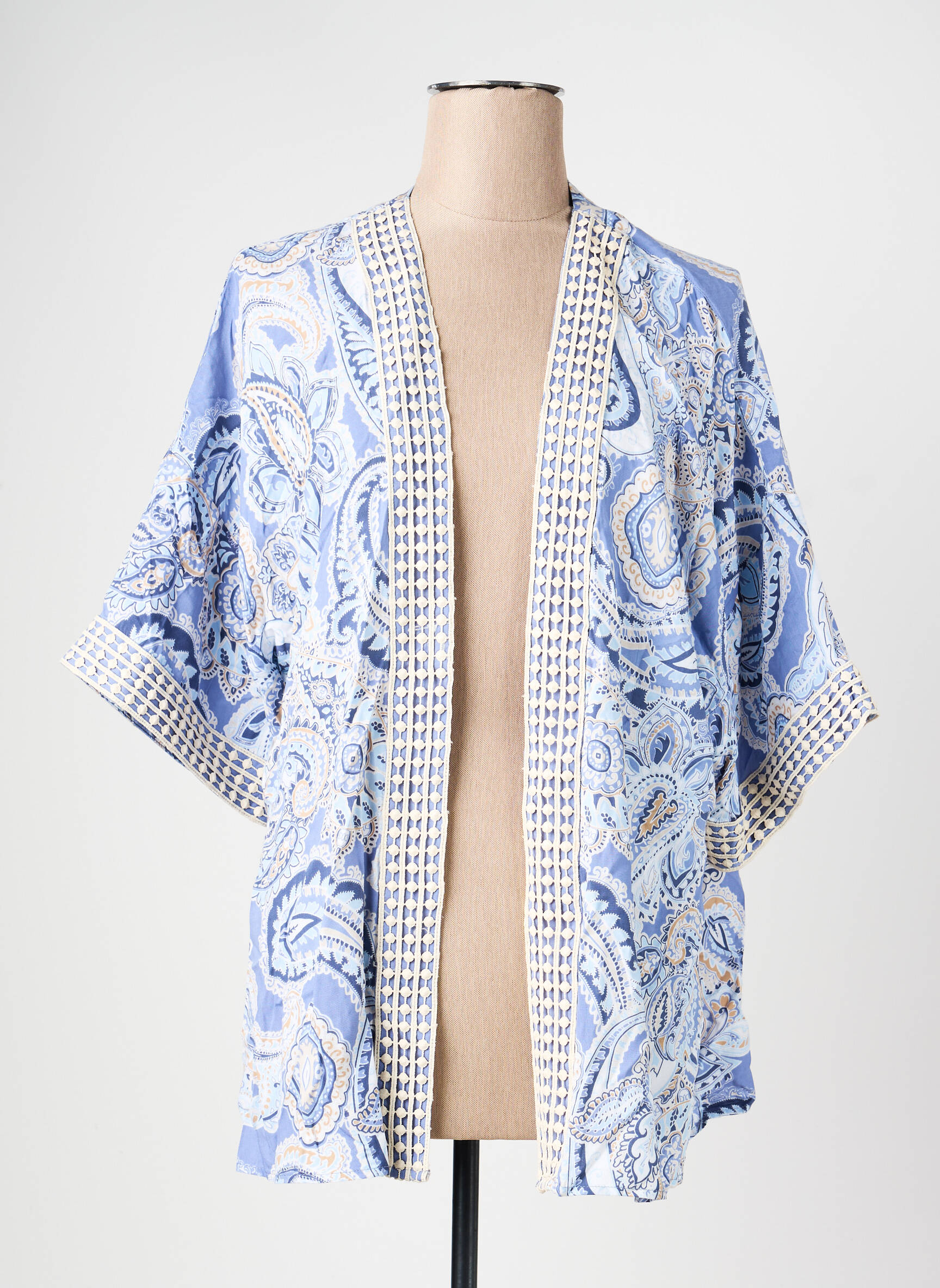 Kimono striukė fantazijos raštas mėlyna OLSEN moteris