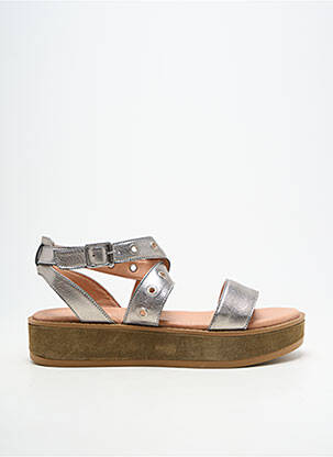 Sandalai/nu pėdos lygus medžiaga kulnas nuo 4 iki 6 cm sidabrinė REGARD moteris
