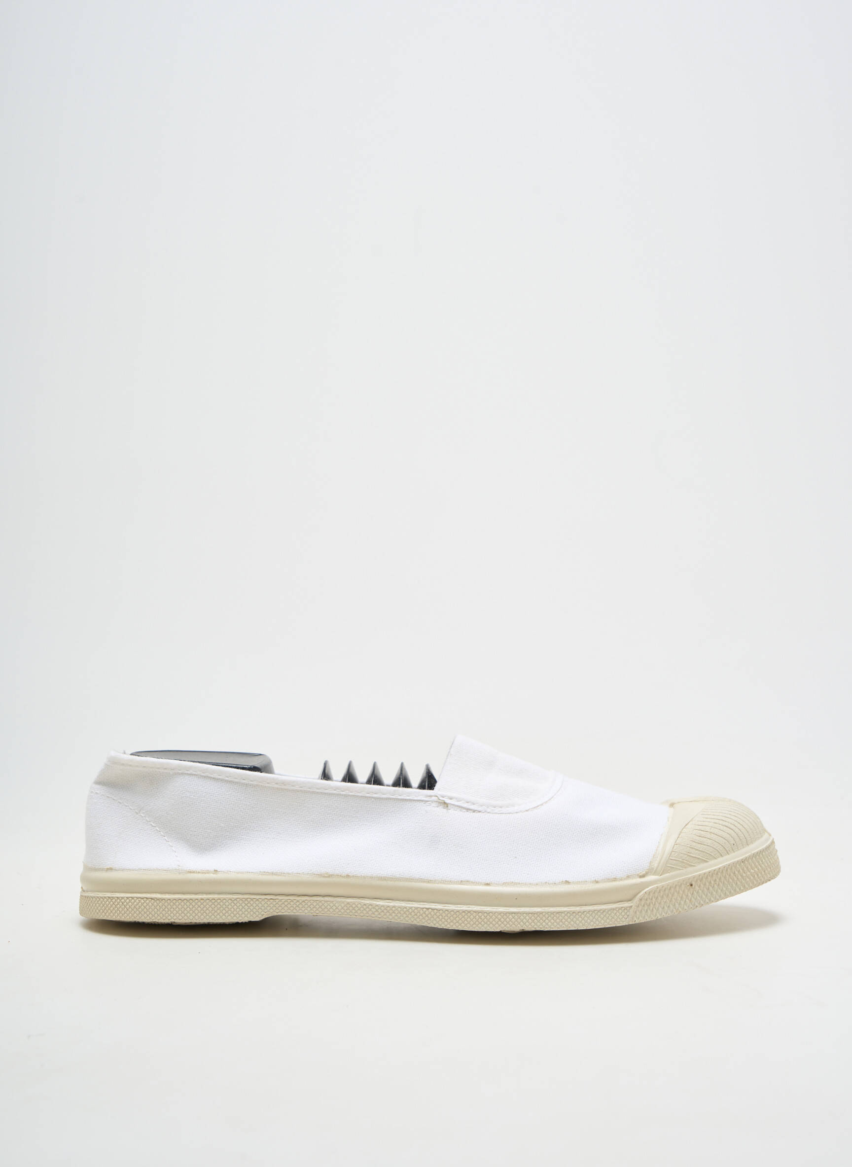 Slip-on batai apvalus mygtukas plokščias kulnas iki 3 cm baltas BENSIMON moteris