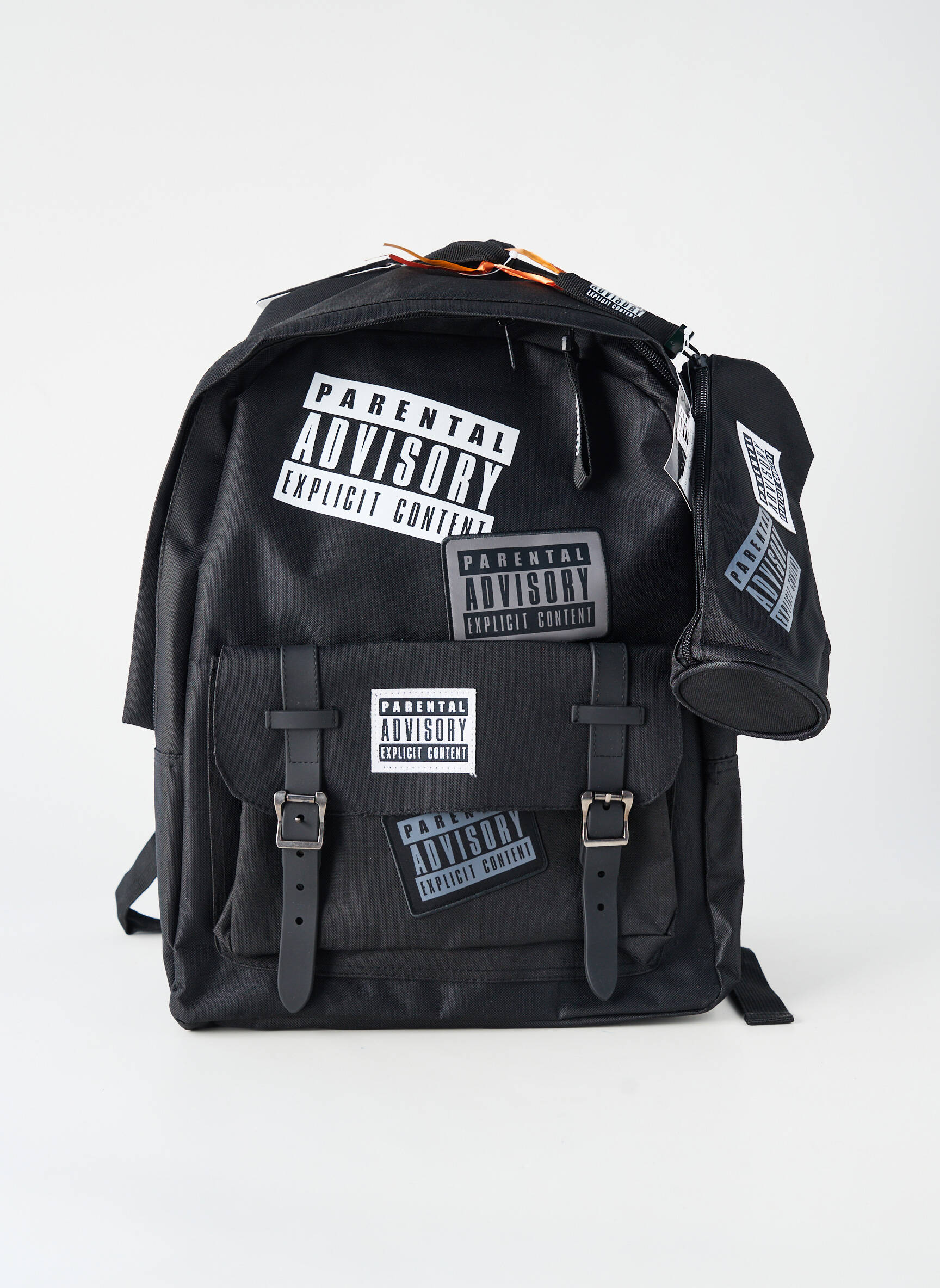 Kuprinė sietspausdinimas juodas PARENTAL ADVISORY berniukas