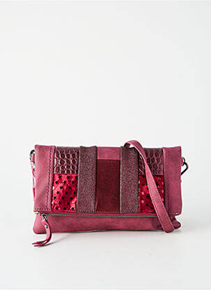 Krepšys daug kišenių stačiakampė forma raudona FUCHSIA moteris