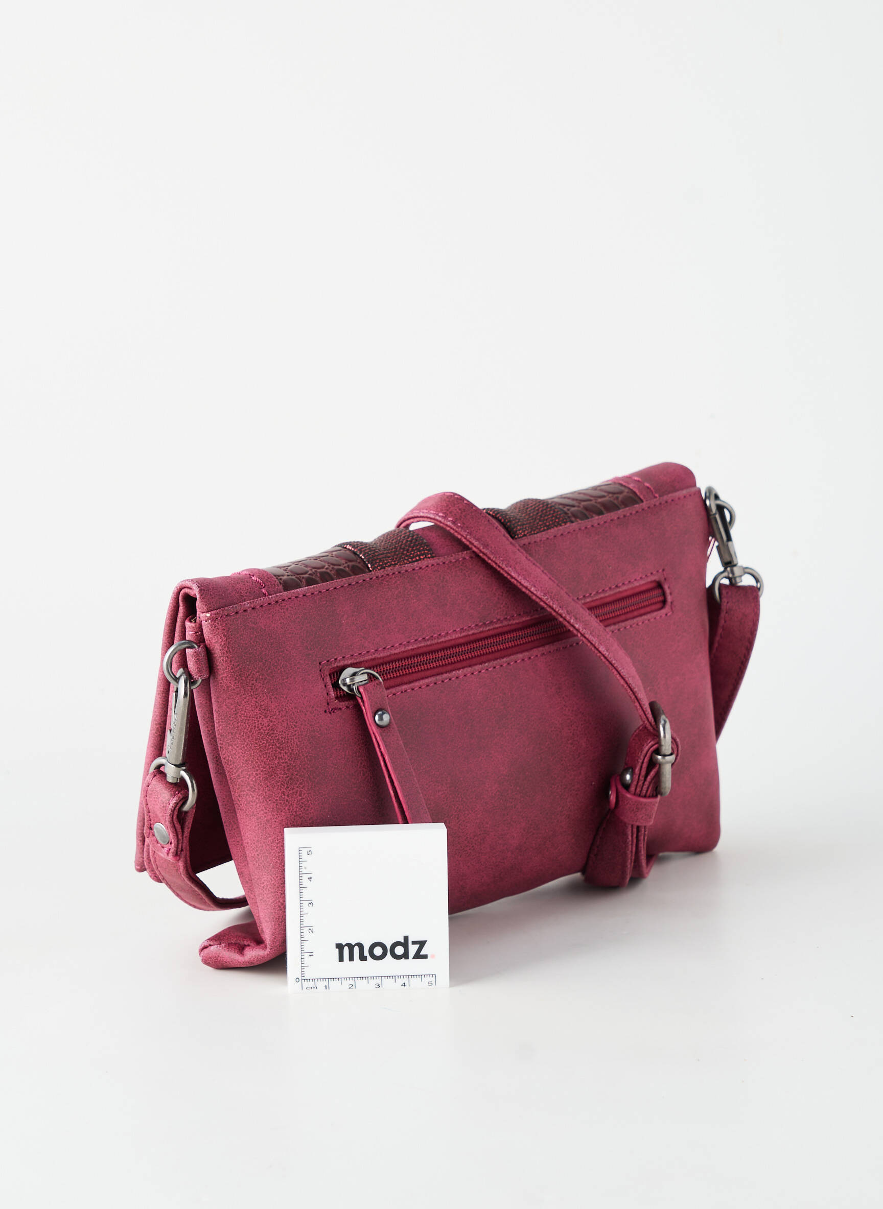 Krepšys daug kišenių stačiakampė forma raudona FUCHSIA moteris