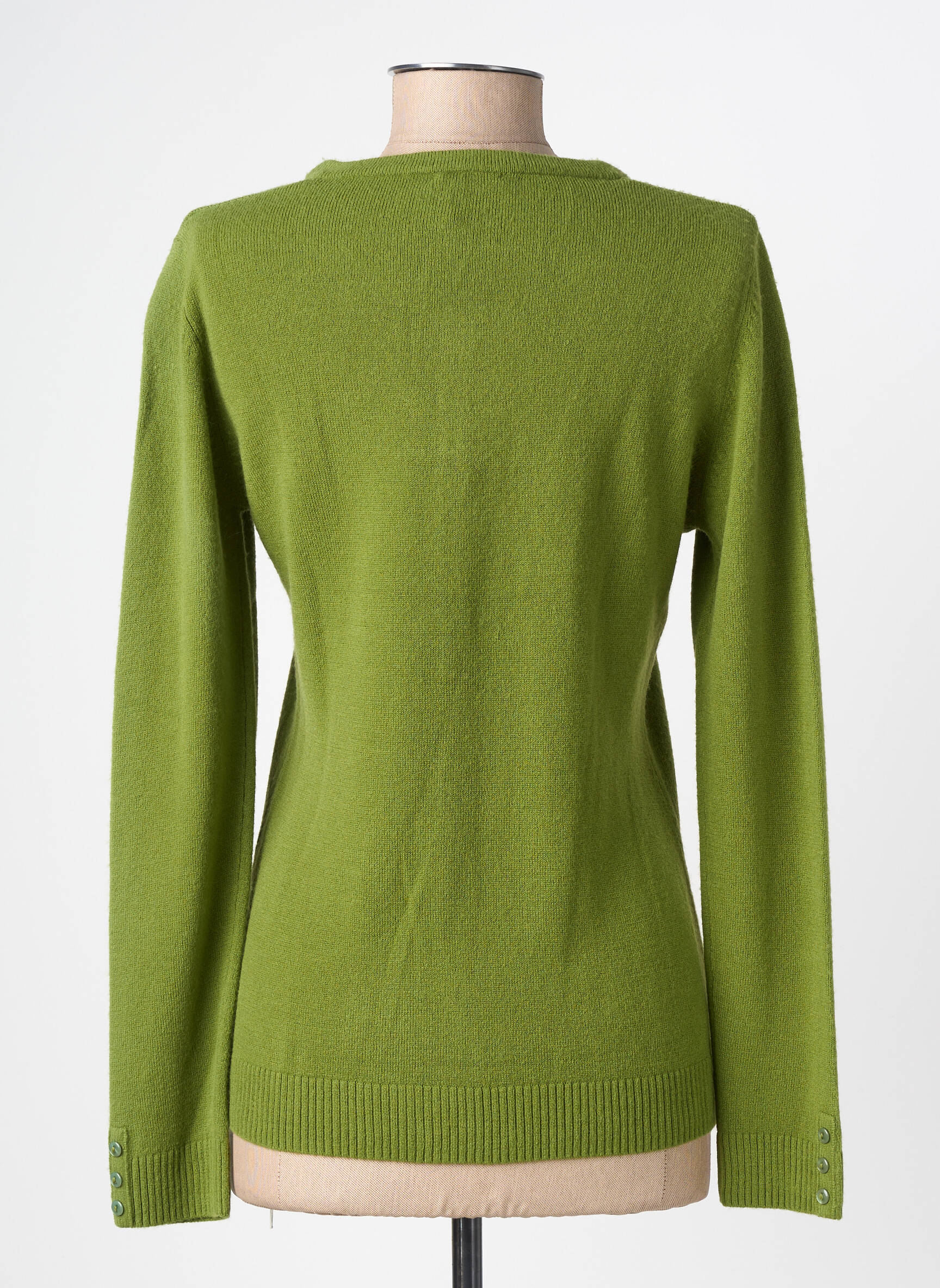 Ilgų rankovių liemenė apvalus kaklas žalias FELINO moteris