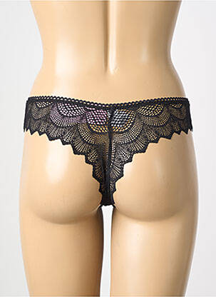 Tanga satino audinys juodas ANTIGEL moteris