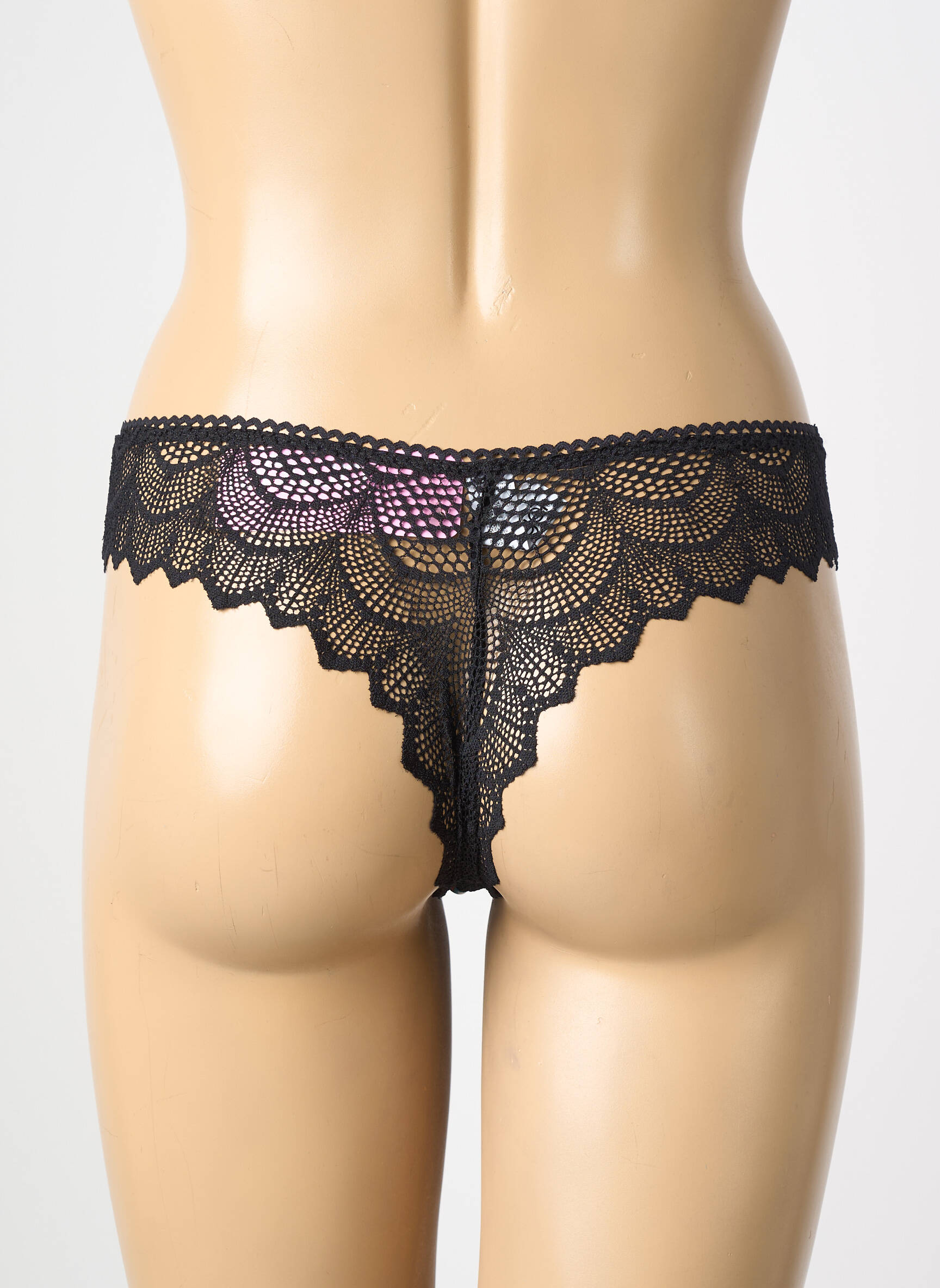 Tanga satino audinys juodas ANTIGEL moteris