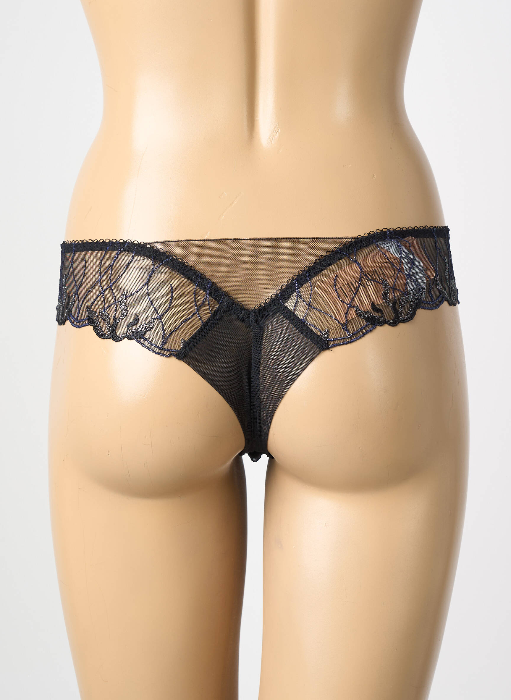 Tanga satino efektas juodas LISE CHARMEL moteris