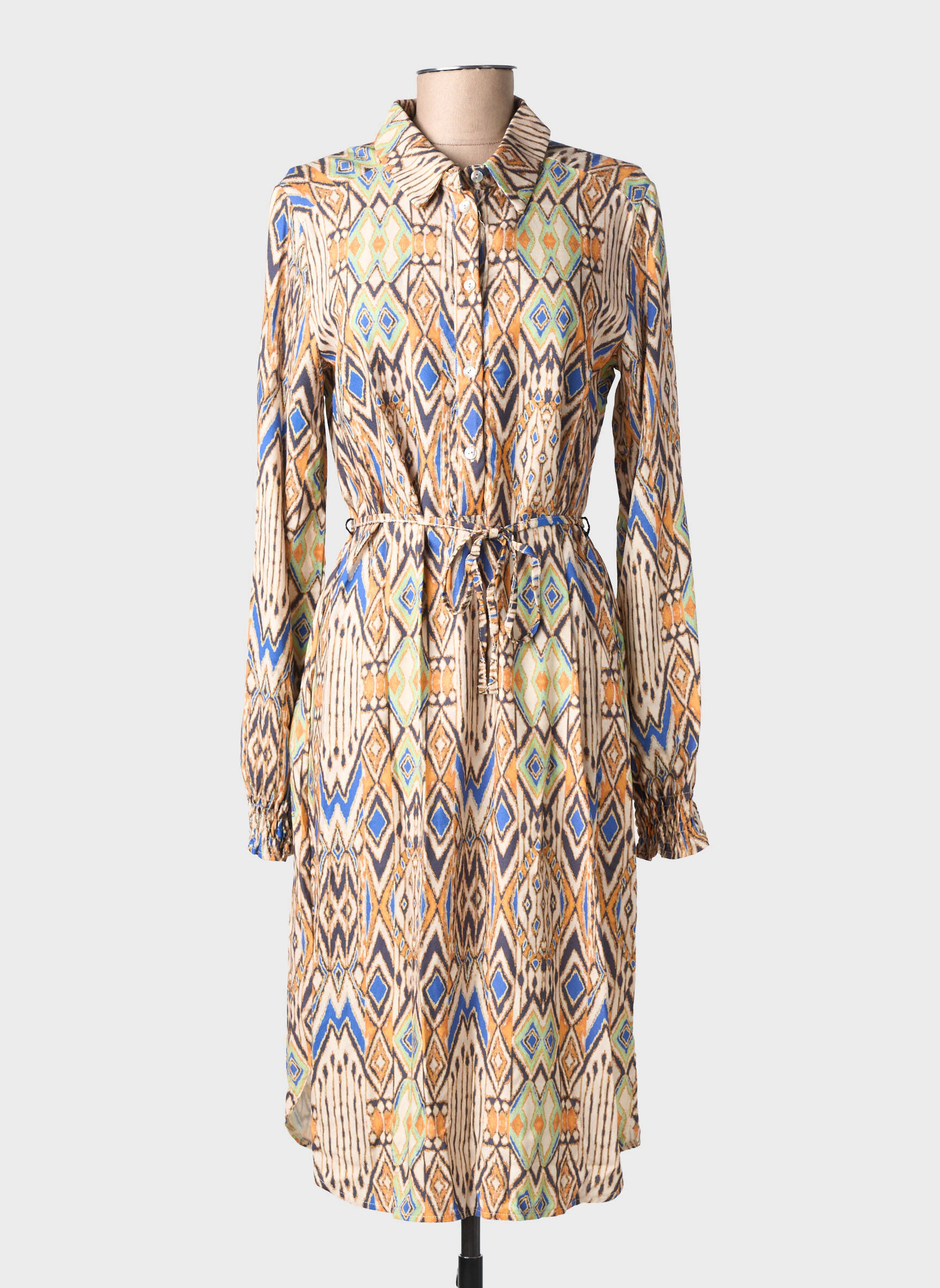 Pusilgių suknelė fantazijos raštas ilgos rankovės bežinis IVY BEAU moteris