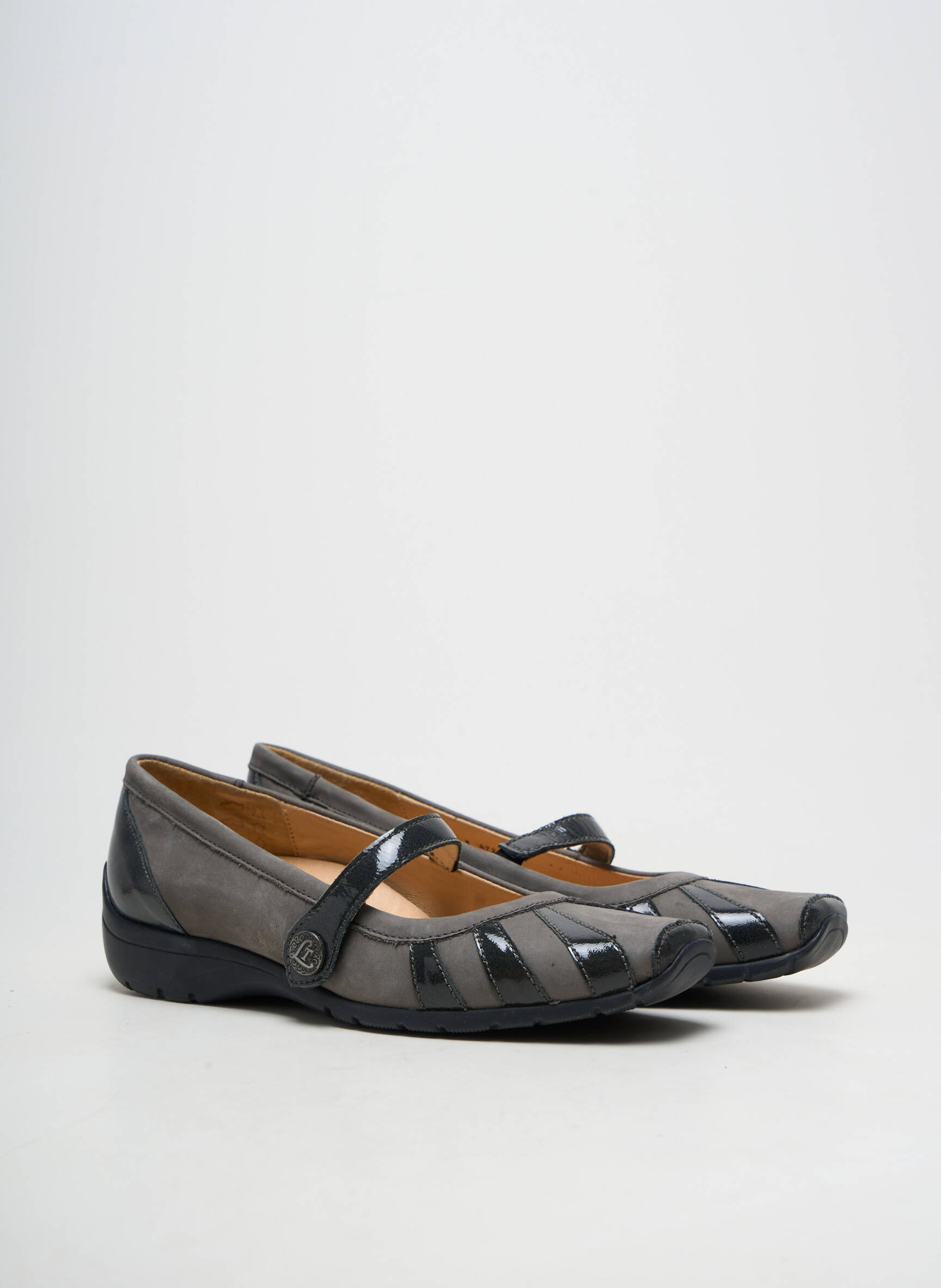 Balerinos velcro užsegimas plokščias kulnas iki 3 cm pilka LUXAT moteris
