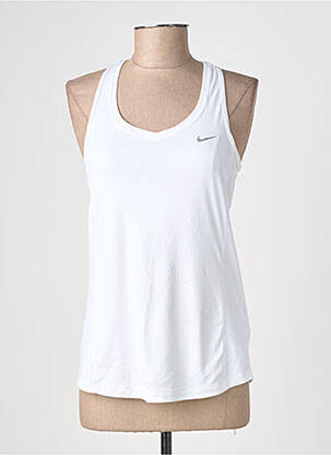 Marškiniai be rankovių sietspausdinimas be rankų baltas NIKE moteris