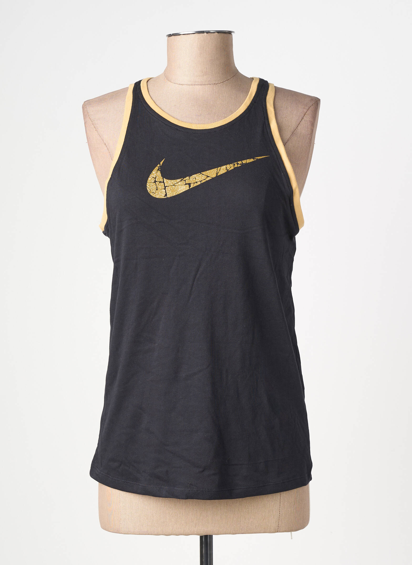 Marškiniai be rankovių sietspausdinimas be rankų juodas NIKE moteris