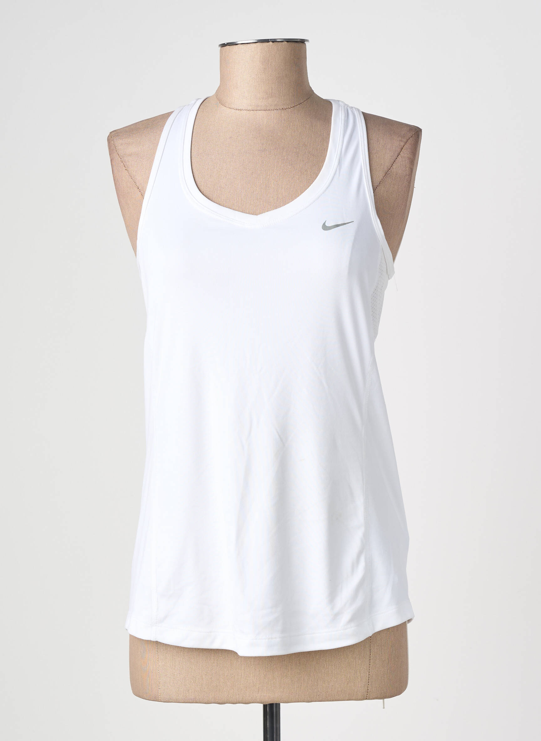 Marškiniai be rankovių sietspausdinimas be rankų baltas NIKE moteris
