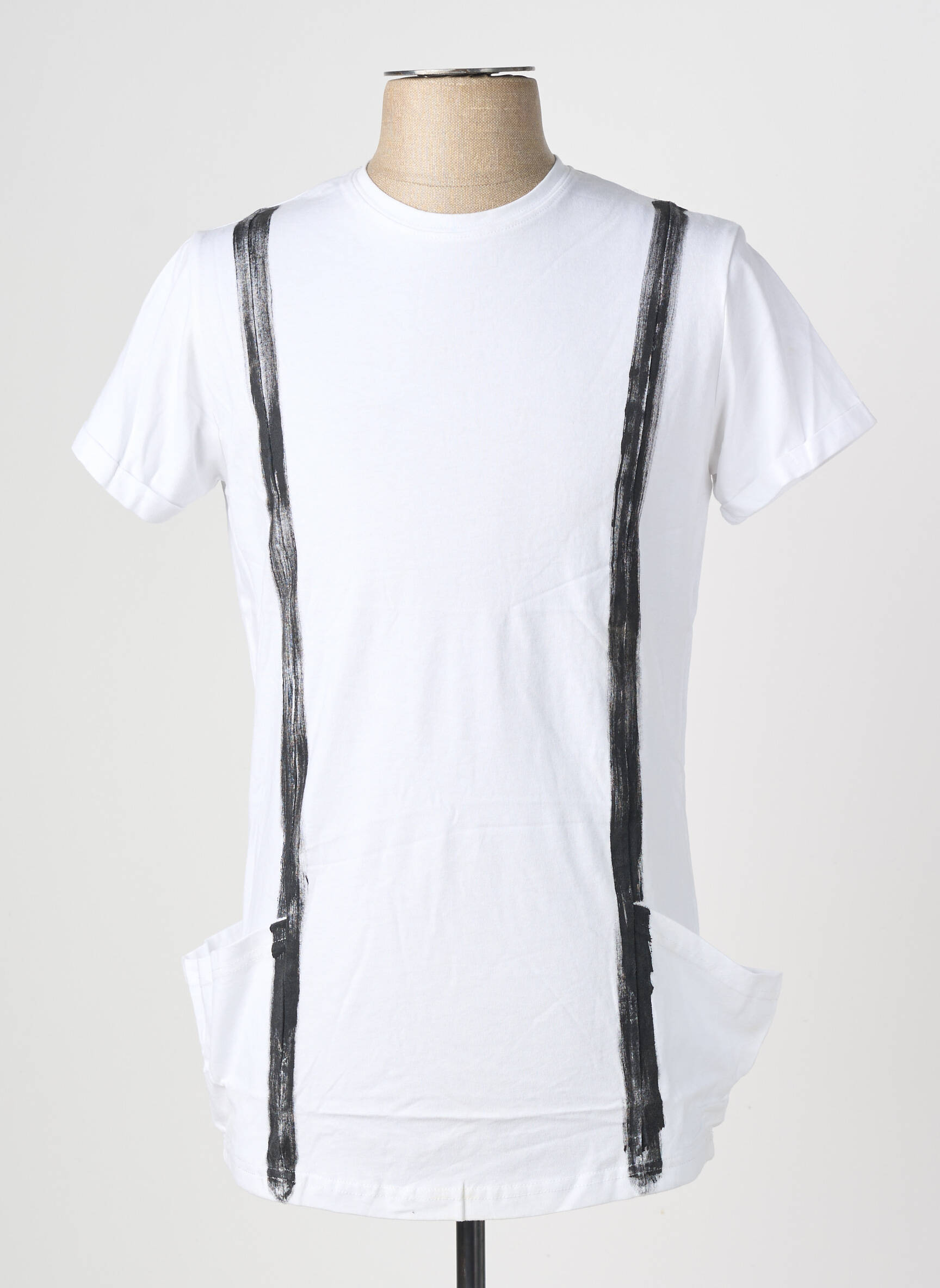 T-marškinys centrinė iškirptė trumpas rankovės baltas THE NEW DESIGNERS ! vyras