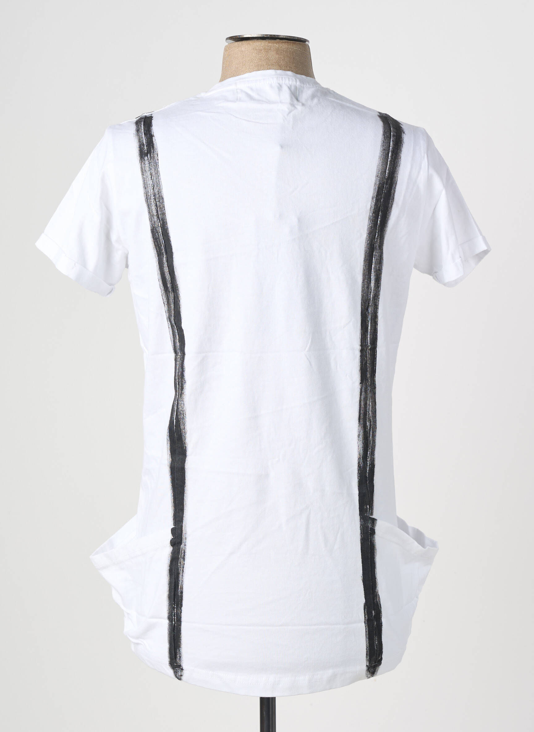 T-marškinys centrinė iškirptė trumpas rankovės baltas THE NEW DESIGNERS ! vyras