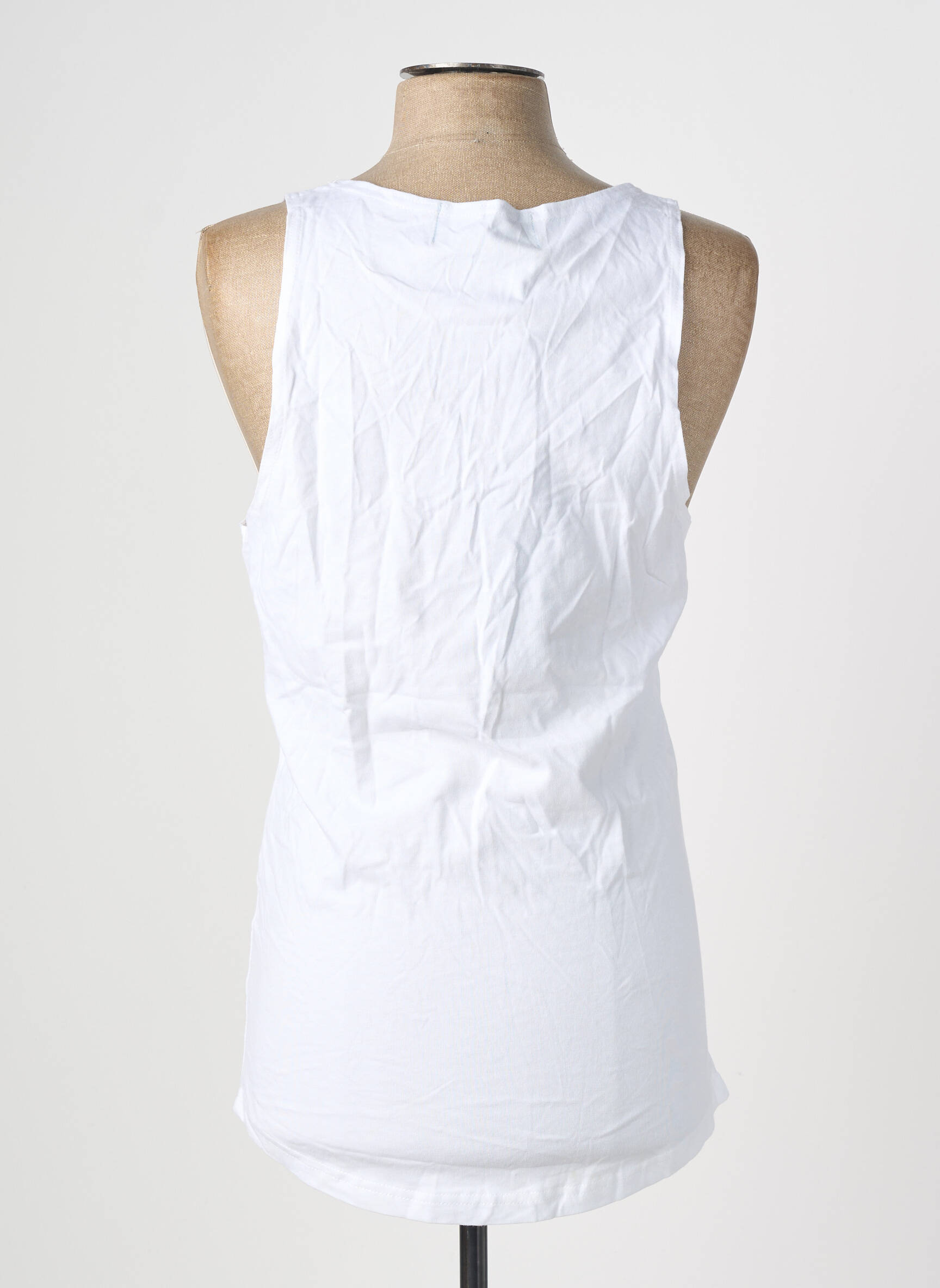 T-marškinys centrinė iškirptė plonos dirželiai baltas THE NEW DESIGNERS ! vyras