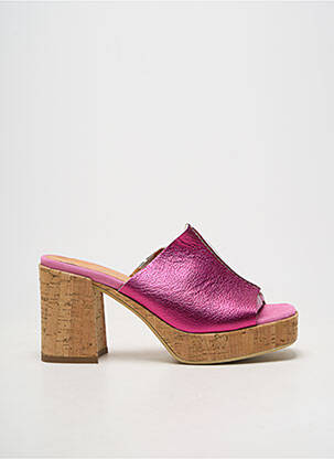 Mule/sabotai lygus medžiaga kulnas nuo 7 iki 9 cm tamsiai rožinė MINKA DESIGN moteris