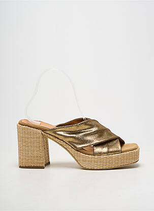 Mule/sabotai lygus audinys kulnas nuo 7 iki 9 cm rudas MINKA DESIGN moteris