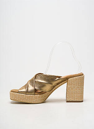 Mule/sabotai lygus audinys kulnas nuo 7 iki 9 cm rudas MINKA DESIGN moteris
