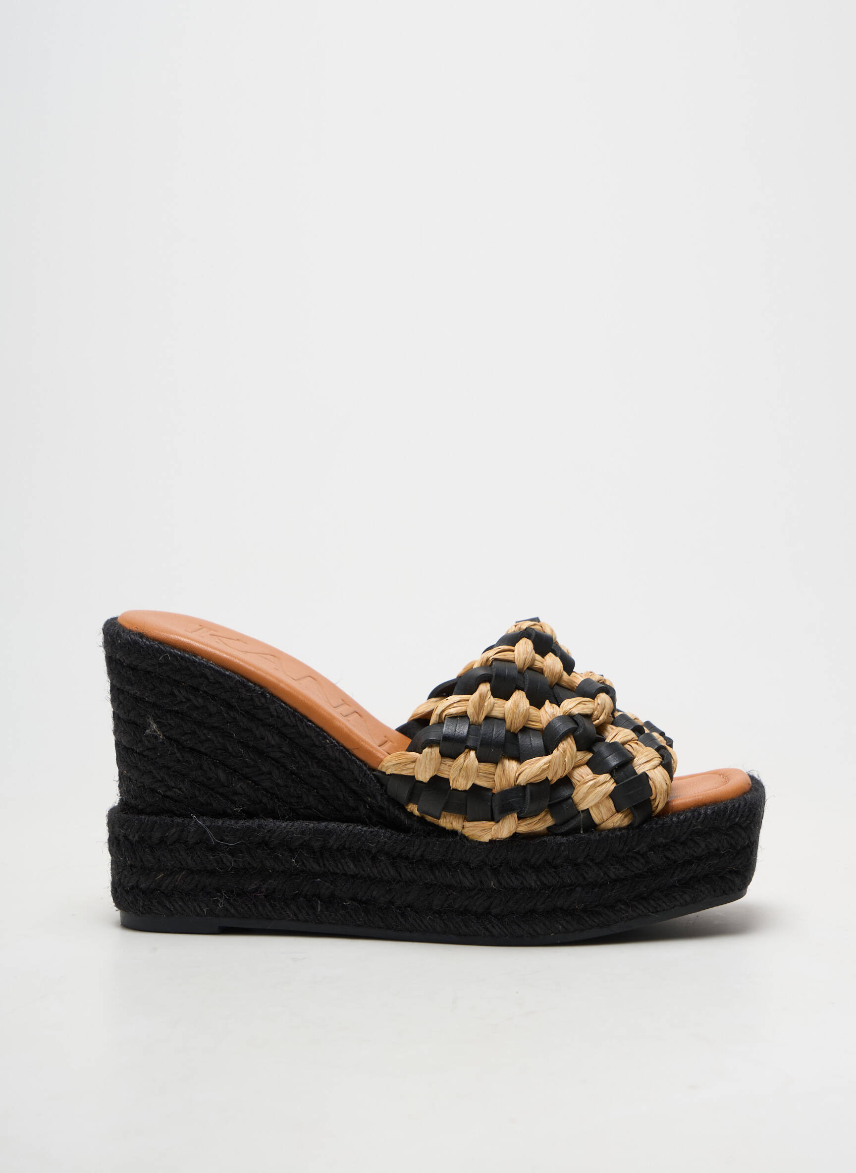 Espadrilės atvira pabaiga kulnas nuo 7 iki 9 cm juodas KANNA moteris
