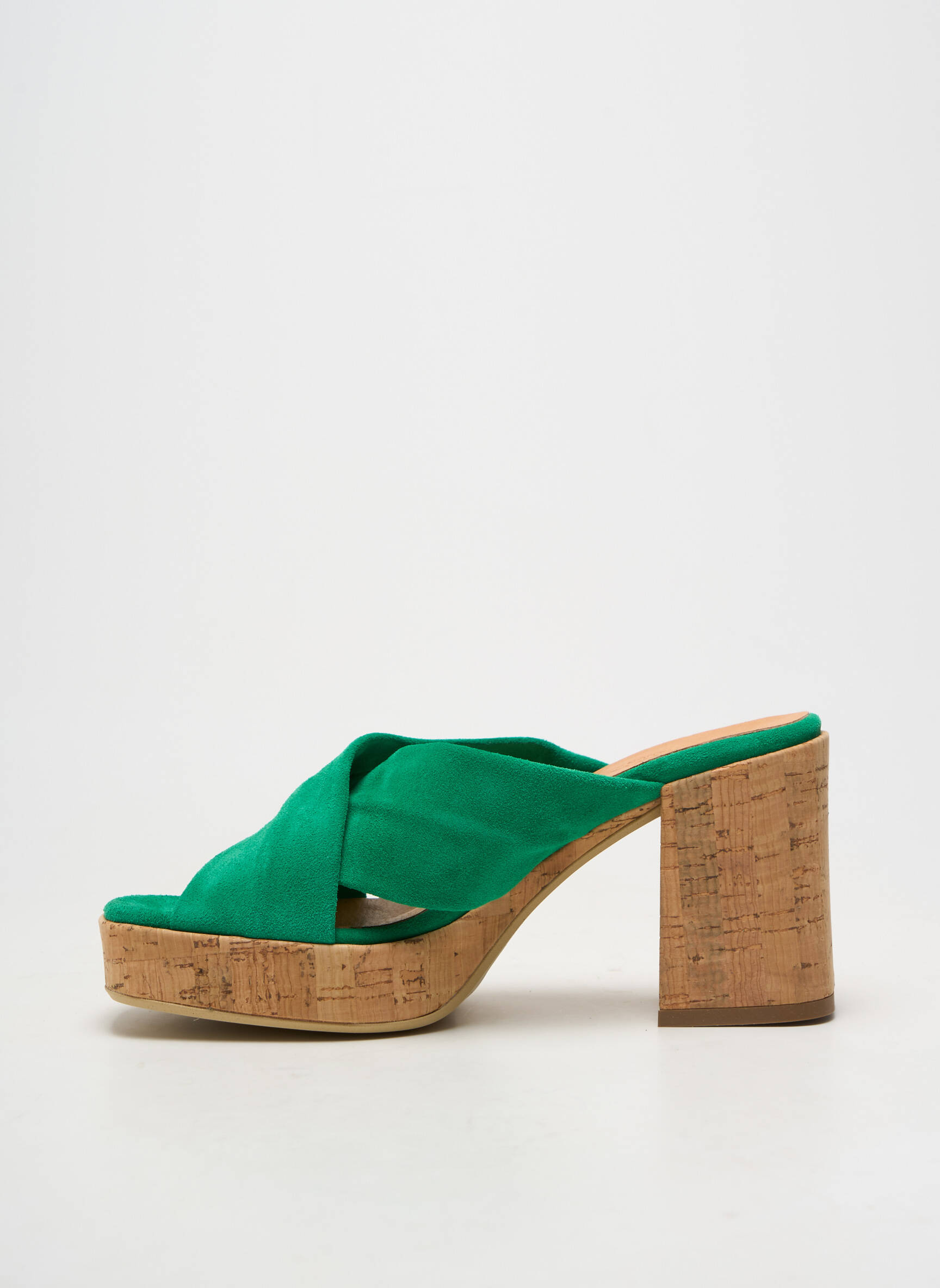 Mule/sabotai atvira pabaiga kulnas nuo 7 iki 9 cm žalias MINKA DESIGN moteris