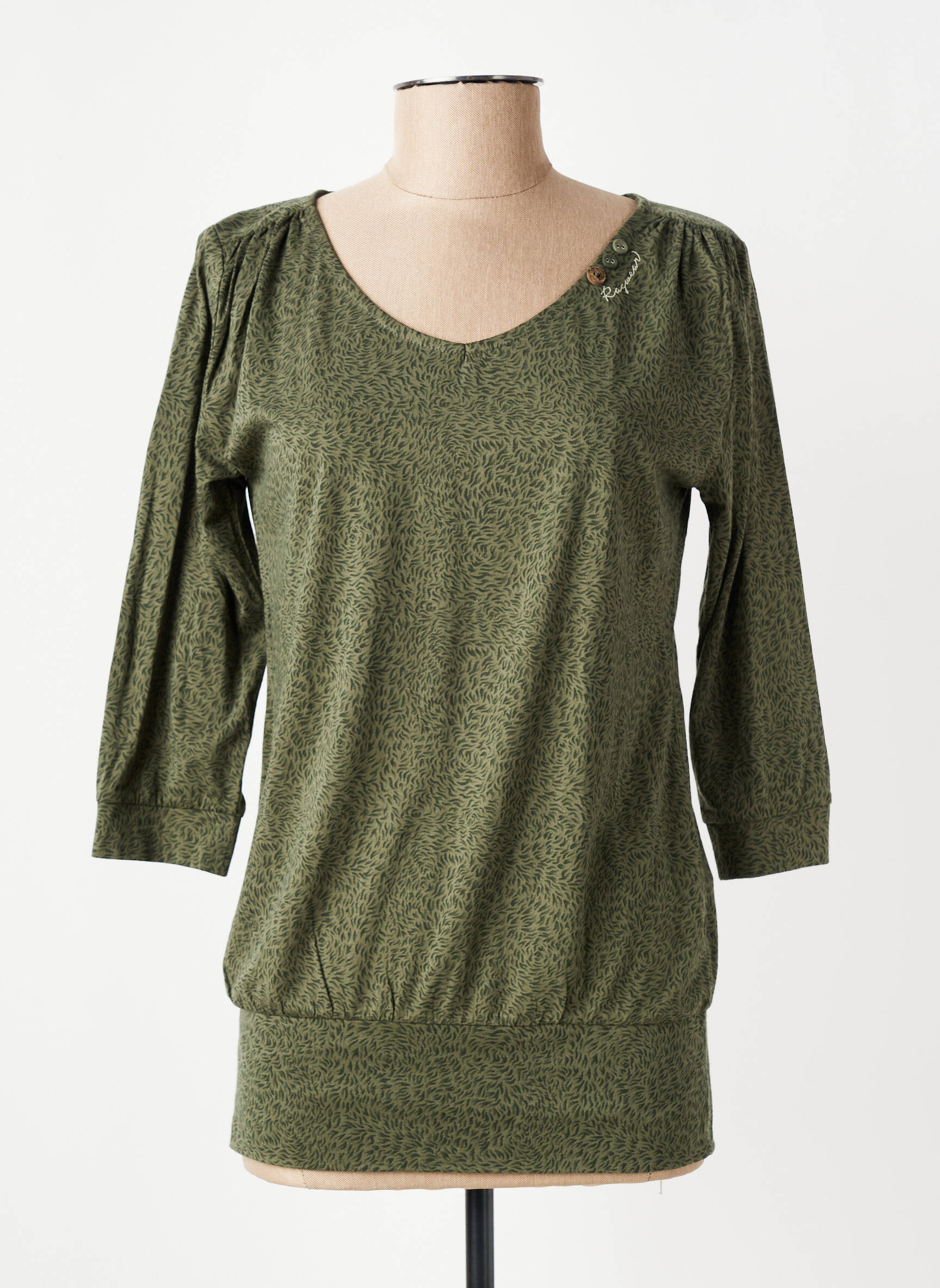 T-marškinys 3/4 rankovės 3/4 rankovės žalias RAGWEAR moteris
