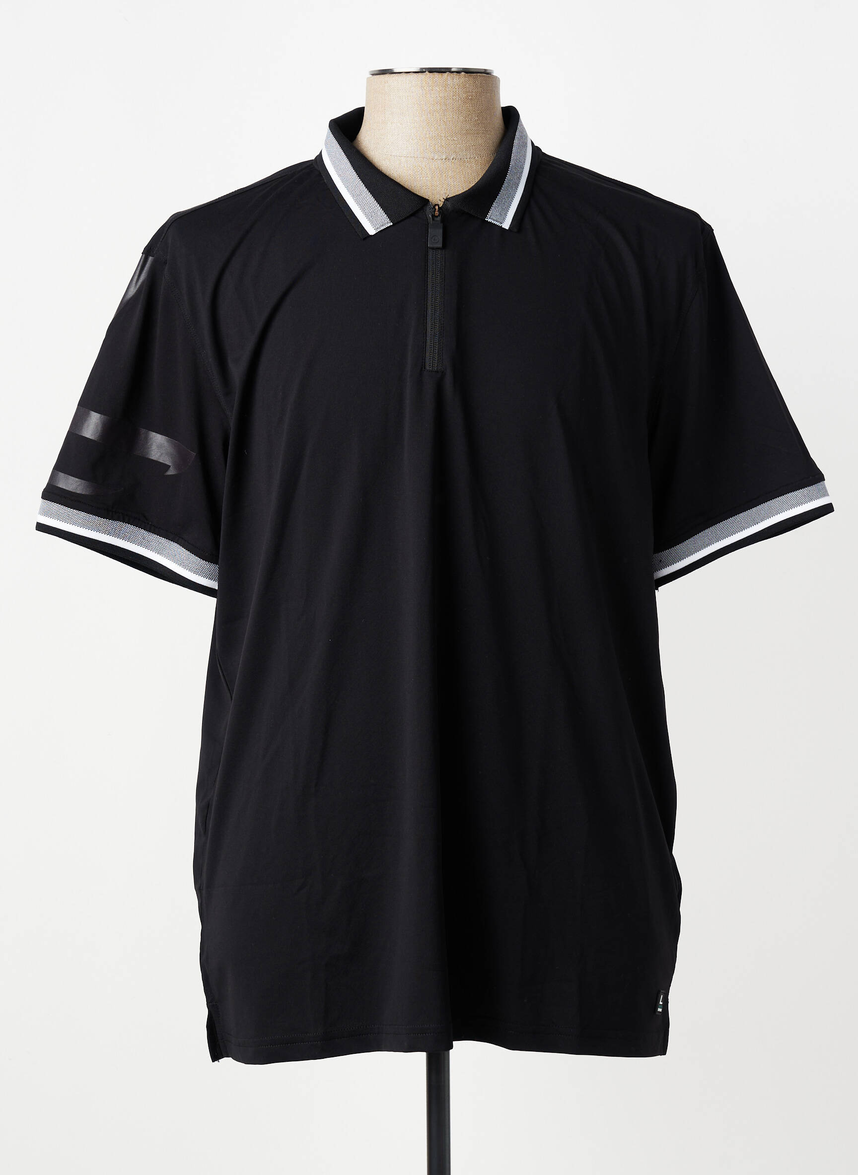 Polo jersey audinys trumpas rankovės juodas LUHTA vyras