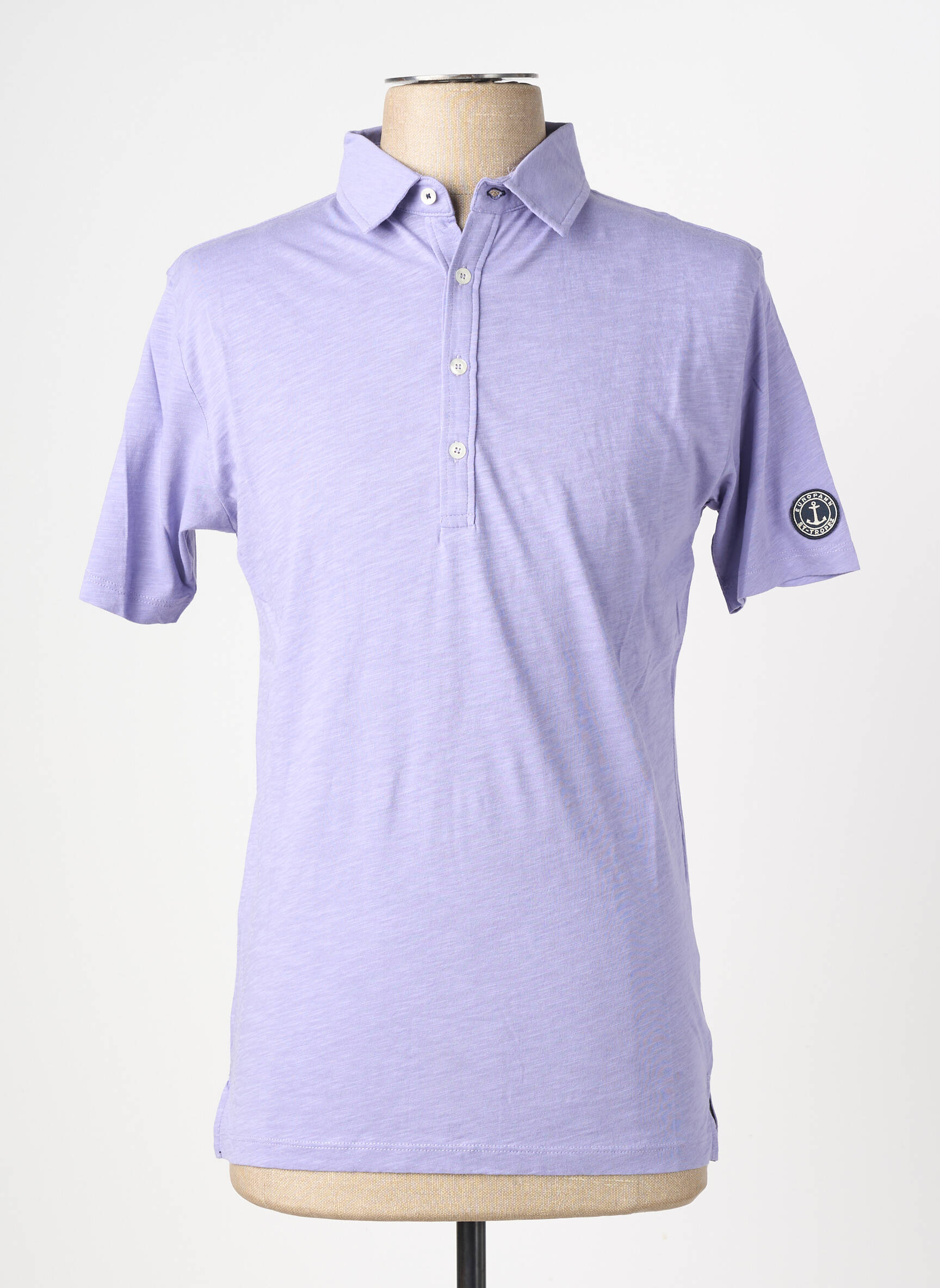 Polo tamprumas trumpas rankovės violetinis EUROPANN vyras