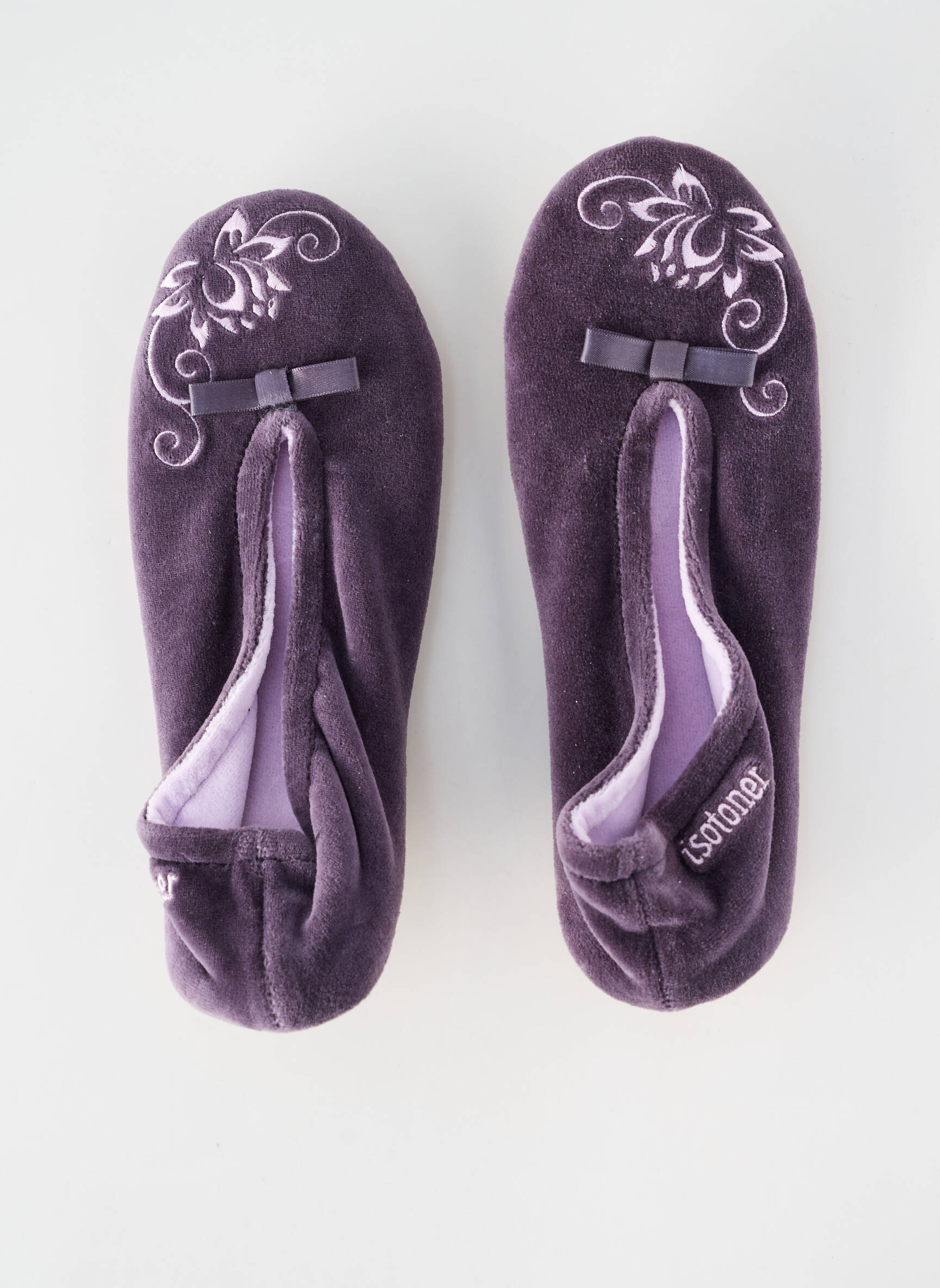 Bateliai/pantofliai odinė išorinė padas plokščias kulnas iki 3 cm violetinis ISOTONER moteris