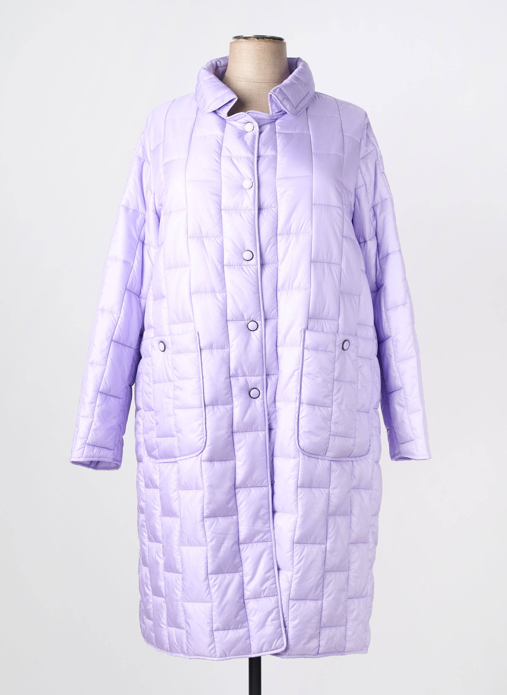 Pūkinė striukė ilgos rankovės be gobtuvų violetinis PREGIO COUTURE moteris